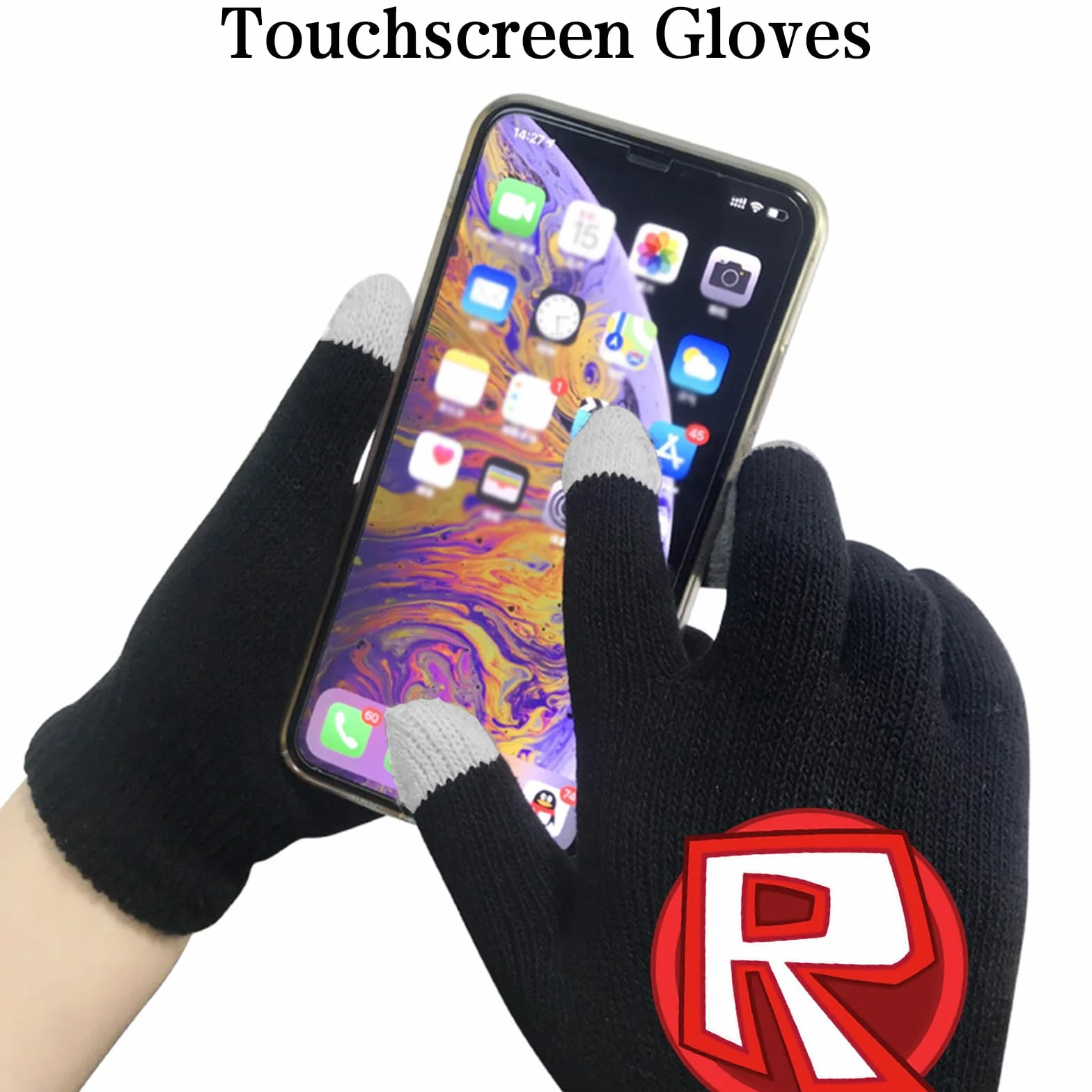 Gants Tactiles Roblo d'Hiver Tricotés Chauds et Doux Pour Sport Usage Quotidien