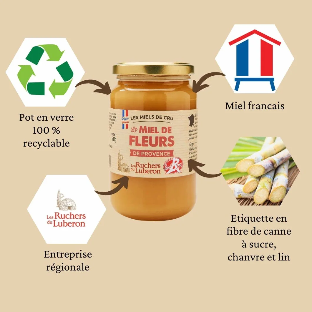 Les Ruchers du Luberon Miel de Fleurs de Provence IGP/Label Rouge 500 g