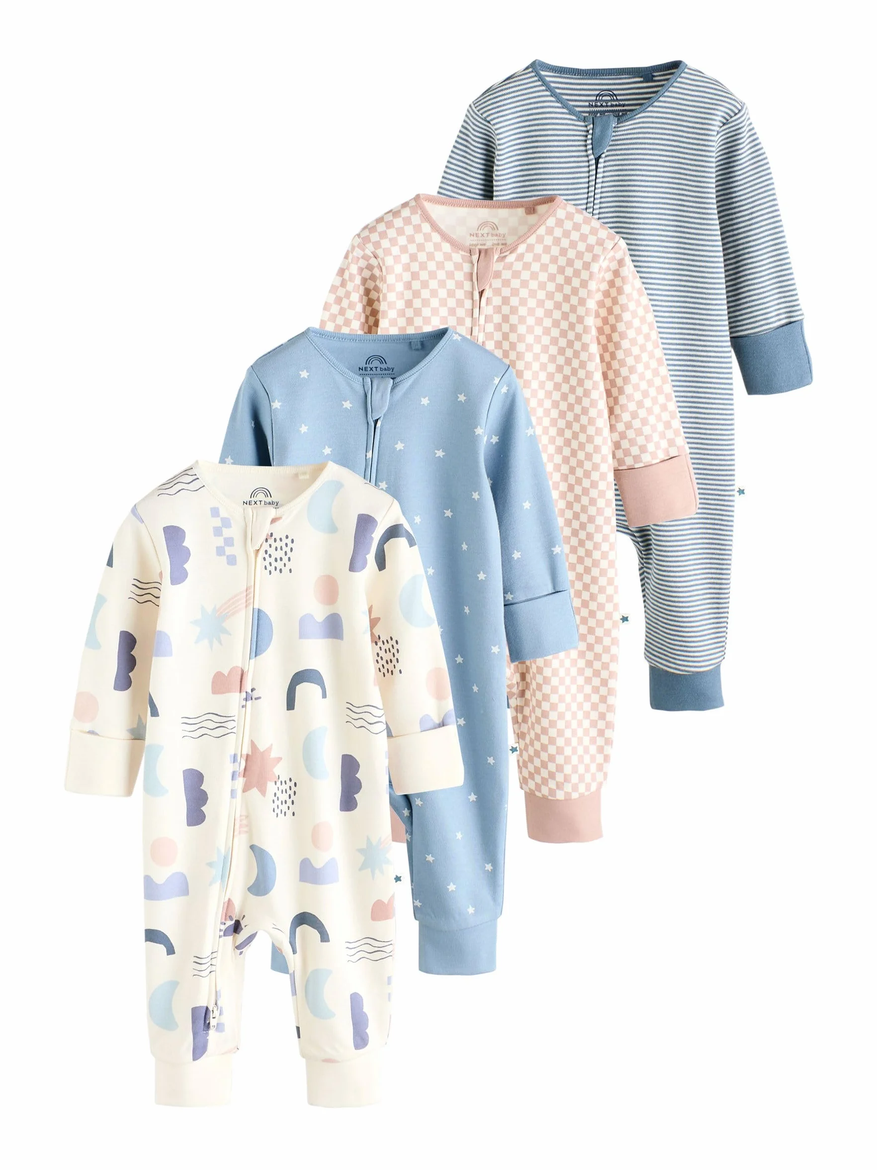 NEXT Bébé garçon Dors-Bien sans Pieds avec Zip Double-Sens, Lot de 4