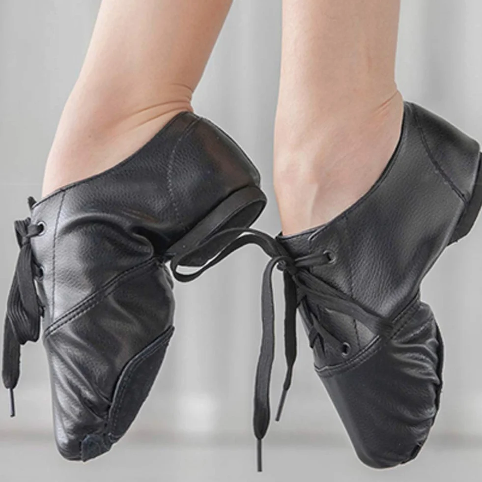 Chaussures de Danse de Salon Homme Femme Enfants Noires Plates Jazz Salsa Moderne Tango TJ-Jazz-DBPU