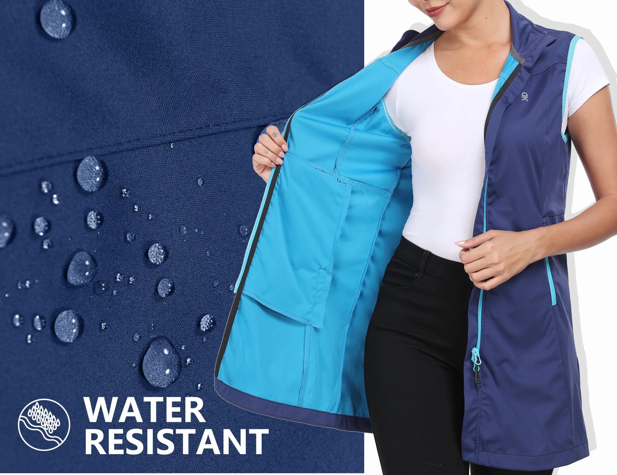 Little Donkey Andy Veste légère softshell coupe-vent sans manches femme