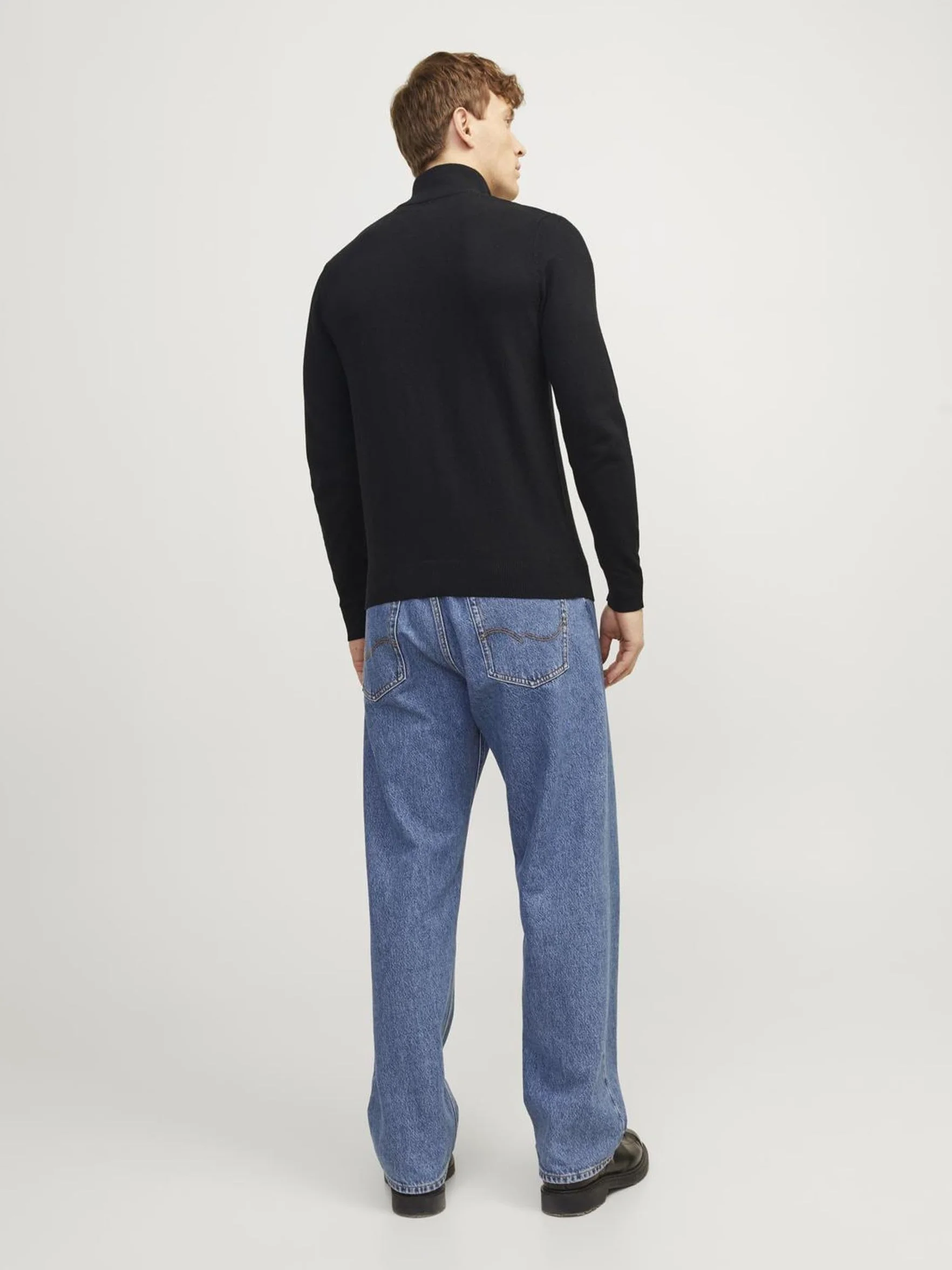 JACK & JONES Męska Kurtka z Ćwierćzamkiem Jednokolorowa