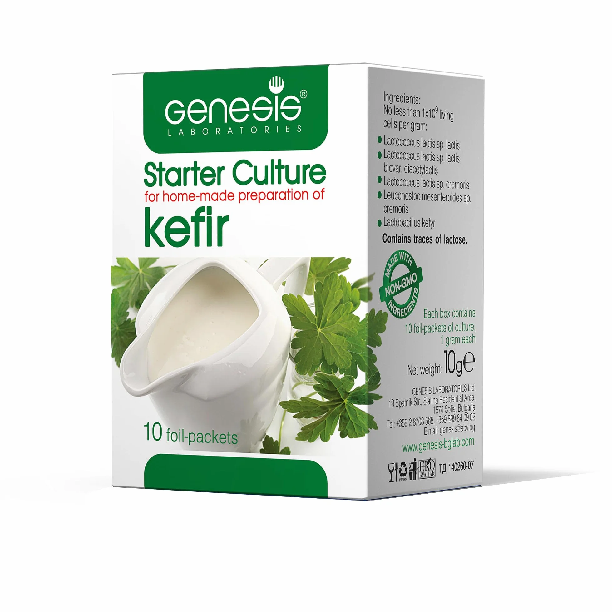 Genesis Starter Culture pour la préparation artisanale de kéfir -pour et de 50L