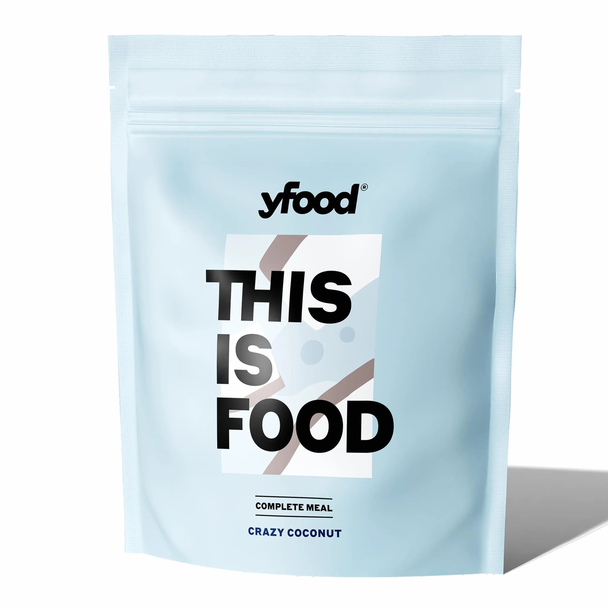 yfood Poudre de noix de coco crazy - Délicieux repas à boire pour les déplacements - Poudre de 25 g de protéines, 26 vitamines et minéraux - Saveur : noix de coco