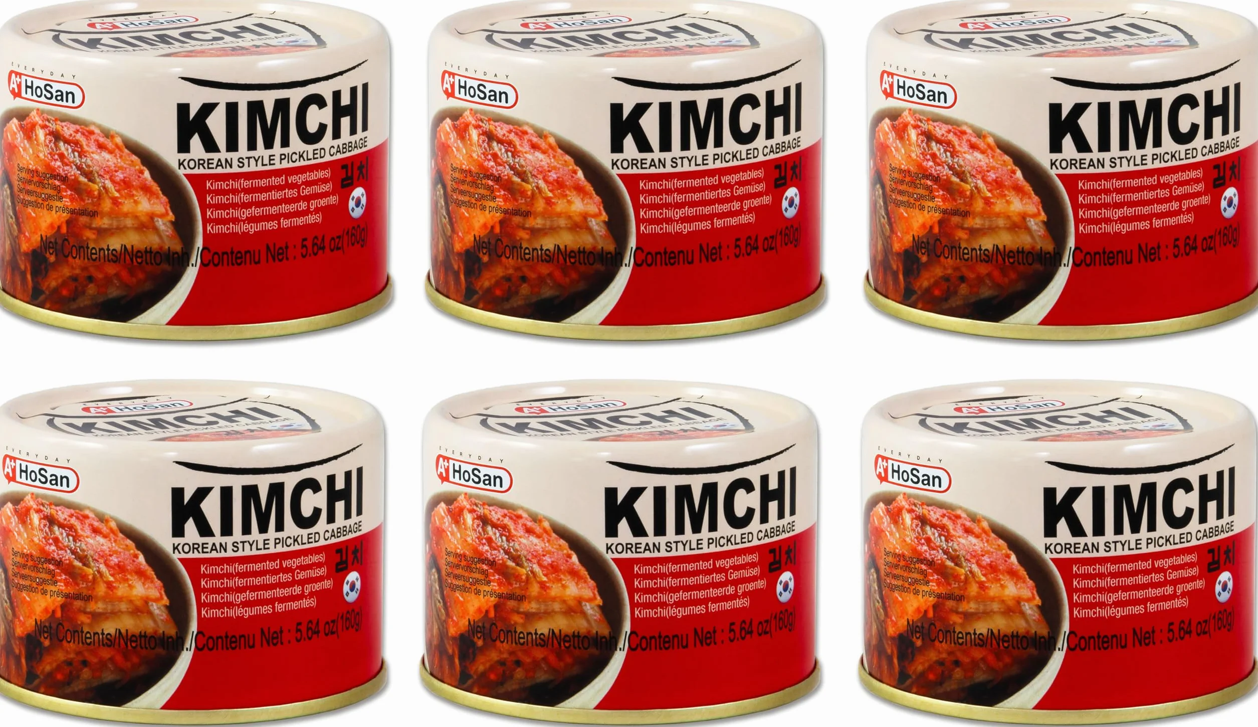 HOSAN Kimchi Lot de 6 choux marinés coréens / KIM CHI / [ 6 x 160 g ] Kimchee
