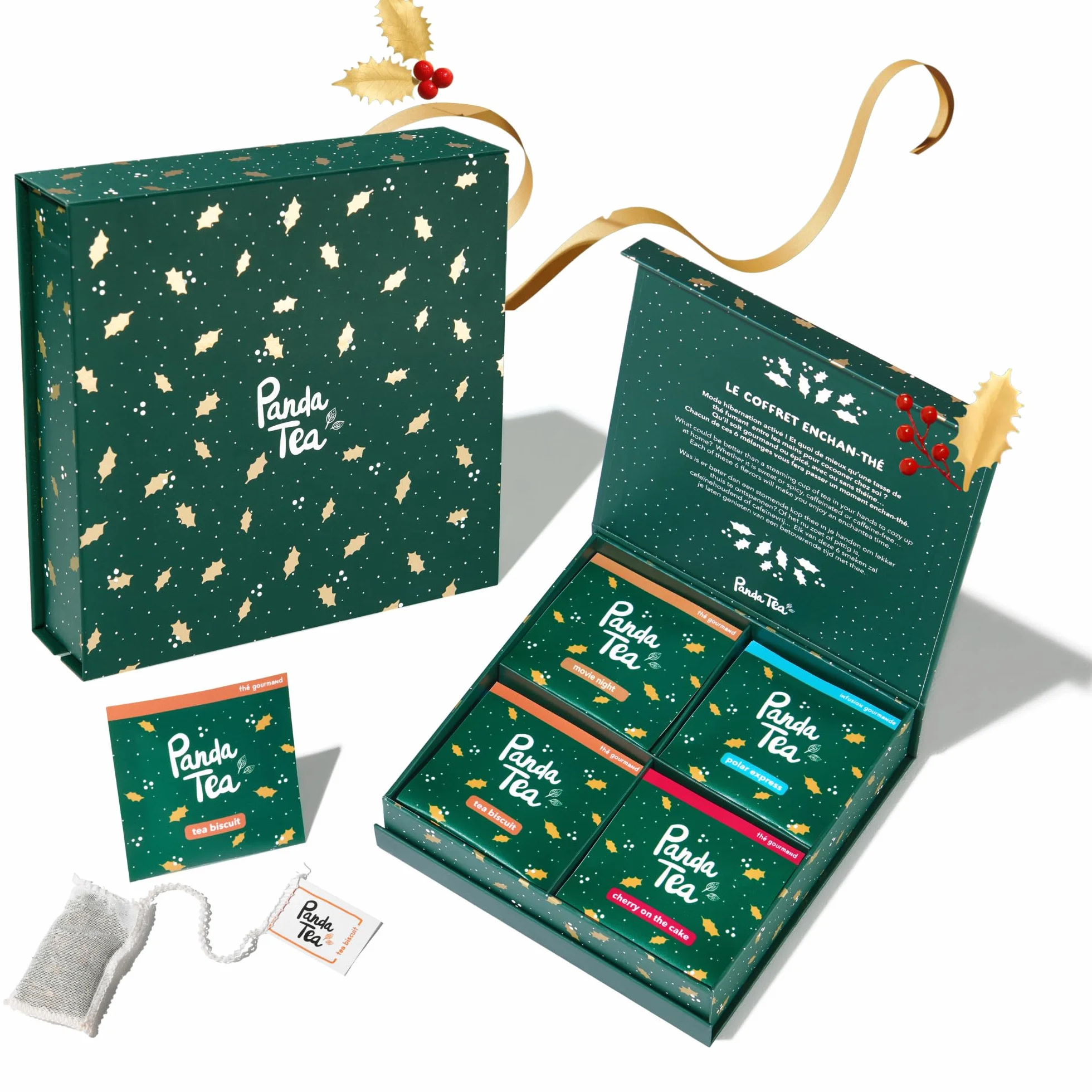 Panda Tea - Coffret Sélection Bien-être | Assortiment de 4 Thé et Infusions Bio | 20 Sachets Coton | Idéal pour un Moment de Détente & d’Évasion | Idée Cadeau Zen et Gourmand