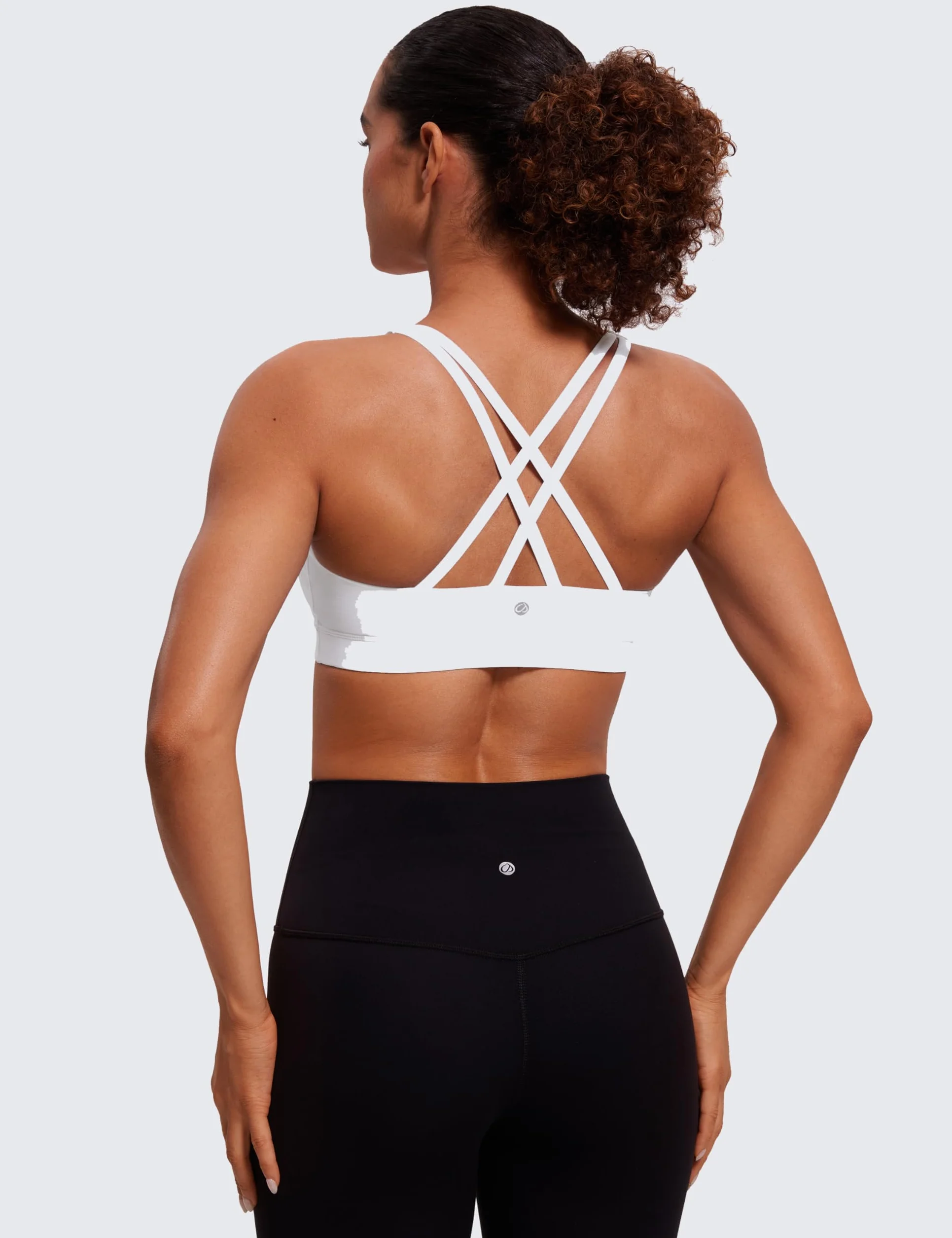 Soutien-Gorge de Sport Yoga Naked Feeling Femme Dos Croisé Coussinet Amovible sans Armature