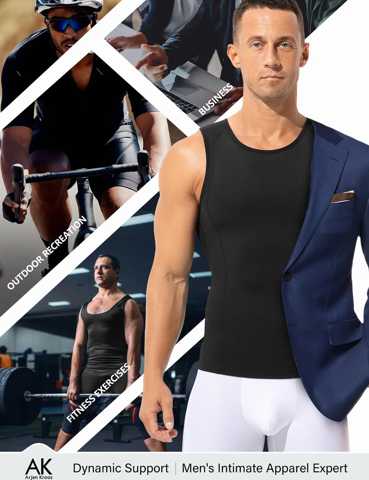 Arjen Kroos Débardeur de Compression Homme Gaine Ventre Plat Body Shaper sans Manche