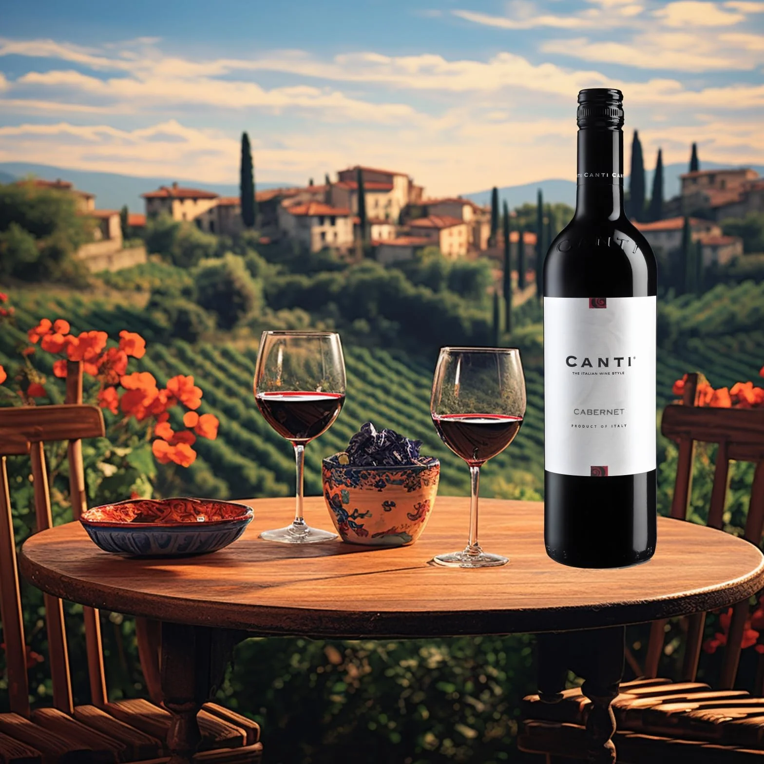 Canti - Cabernet Vin Rouge Italien Sec, Saveur Équilibrée et Tannique, Goût Robuste et Minéral, 6x750 ml