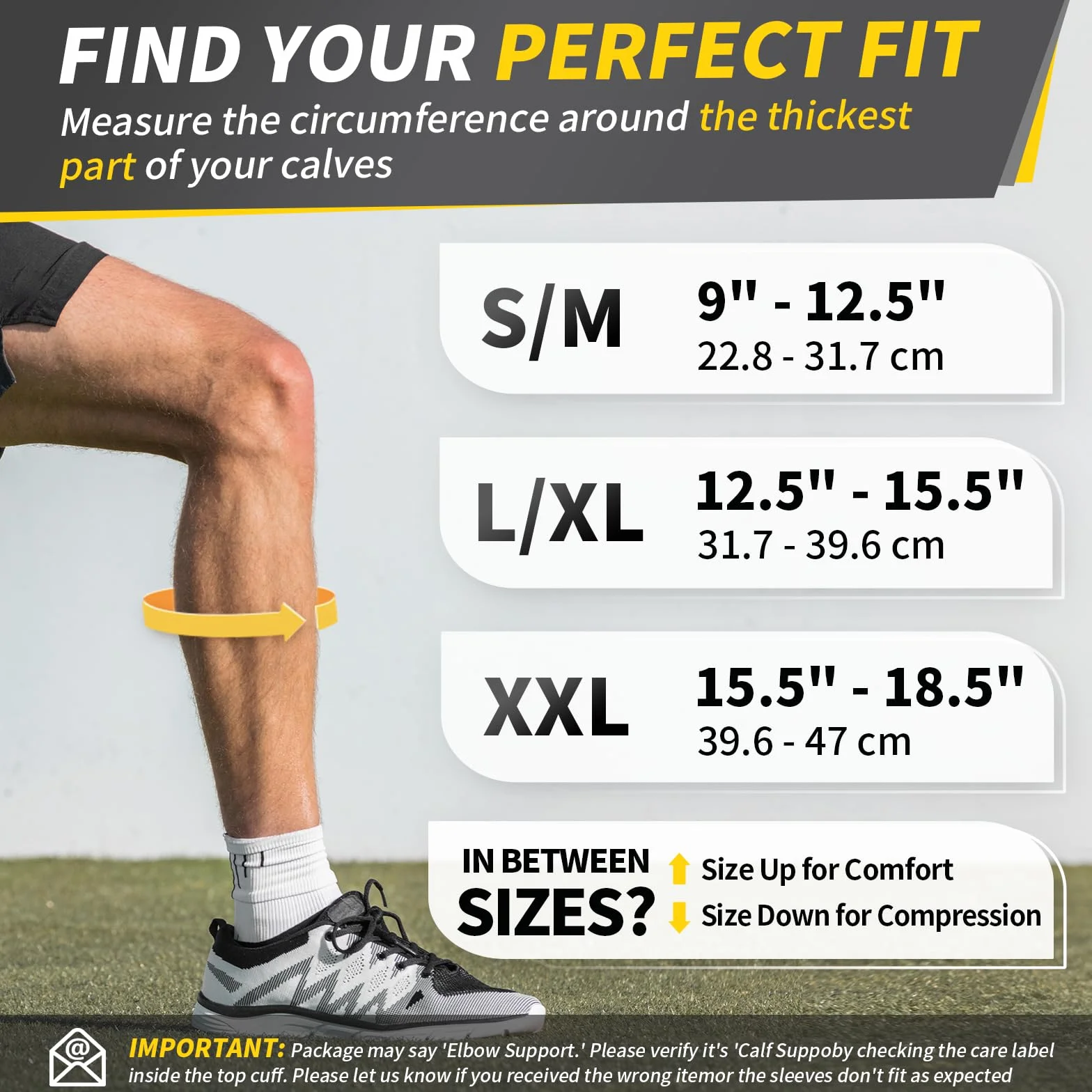 CAMBIVO Bas de Contention Femme Homme, Chaussettes de Compression sans Pied, Manchon Mollet x2