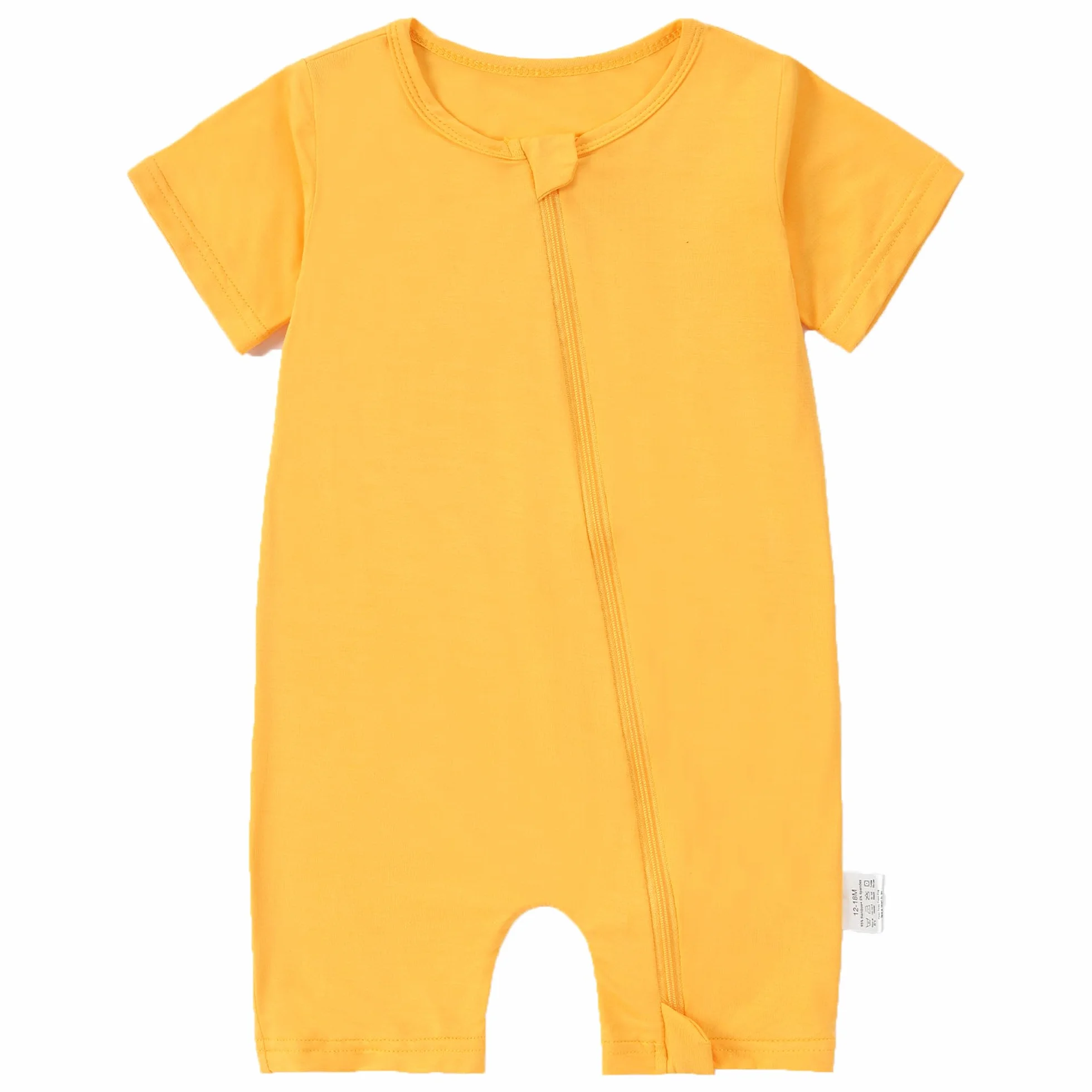 Pyjama Bébé Garçon en Fibre de Bambou - Grenouillère Été Manches Courtes Double Fermeture Éclair