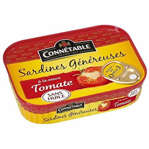 CONNETABLE - Sardines Généreuses À La Tomate 140G - Lot De 4