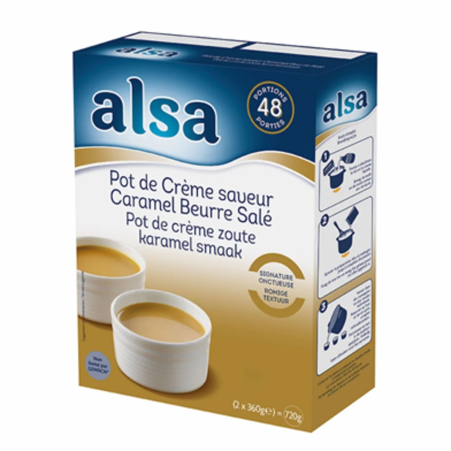 Alsa Préparation Pot de crème saveur caramel beurre salé 720 g