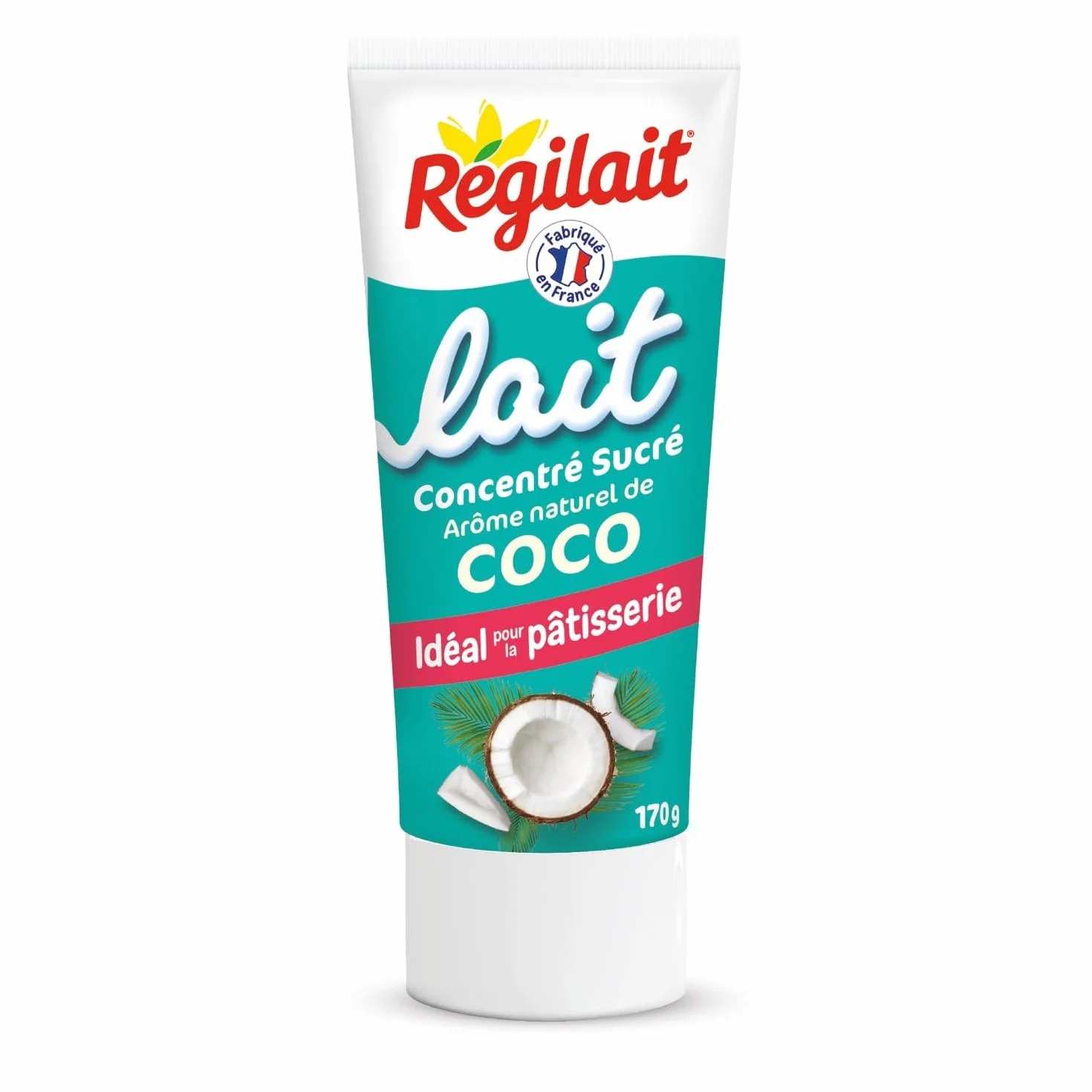 REGILAIT – Douceur Laitière Sucrée à la Noix de Coco, Texture Fondante et Gourmande (Tube 170g) - lot de 4 - Vendu par Lot