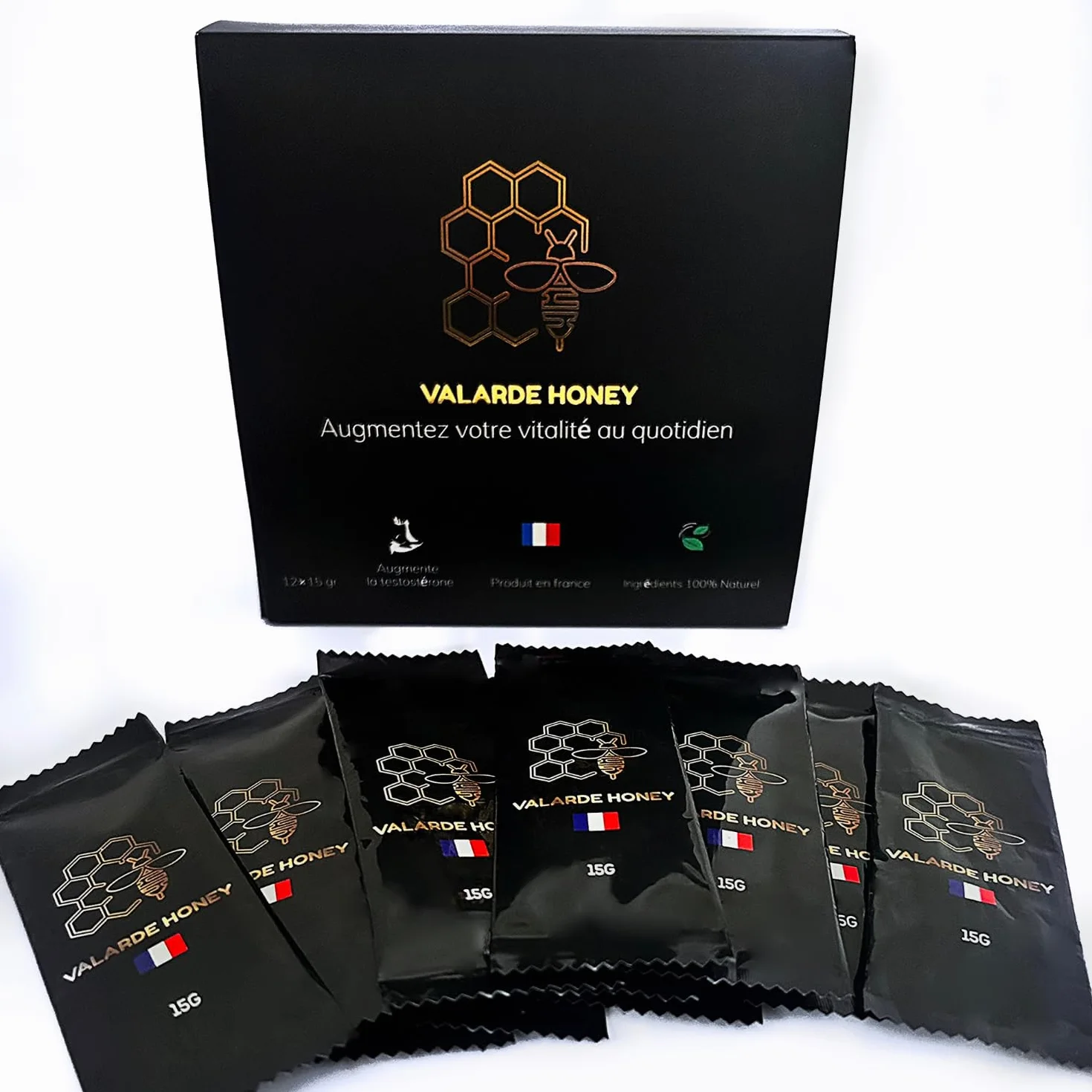 Miel des Monts d'Ardèche - 6 Sticks Énergie aphro 20 g – Miel Français, Gingembre & Vitamines – Tonus & Performance