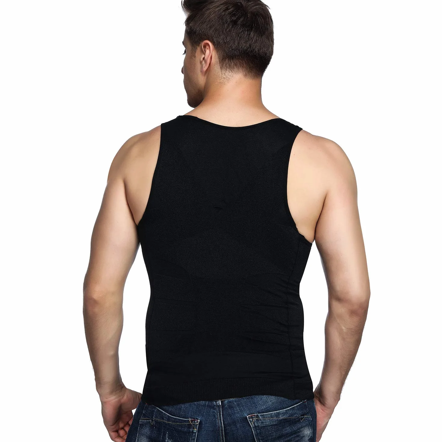 Odoland Débardeur de Compression Homme Maillot de Corps 3 pièces Amincissante Ventre Plat Invisible Shirt