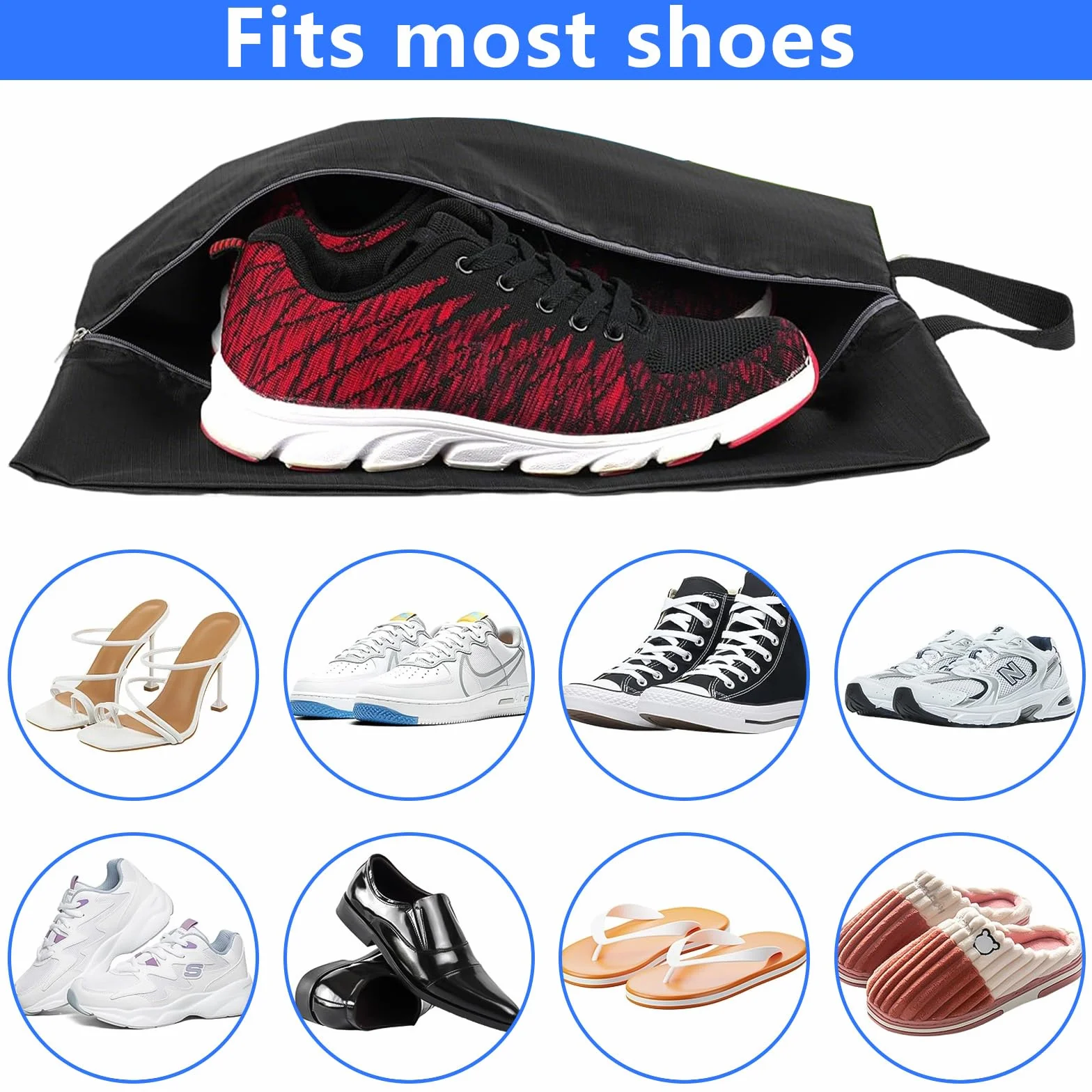 Lot de 8 sacs à chaussures de voyage étanches avec fermeture éclair