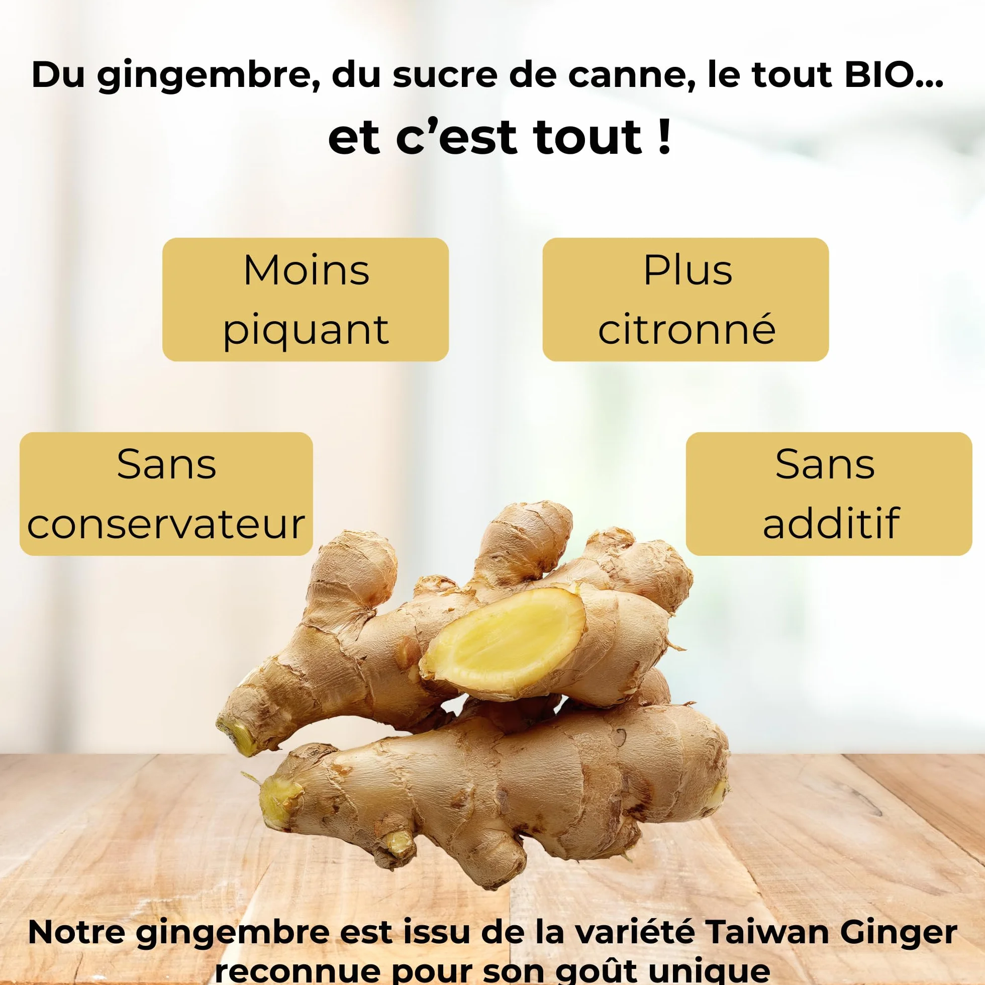 Gingembre confit allégé en sucre BIO en cube 1,85 kg sachet vrac fruit confit sans conservateur