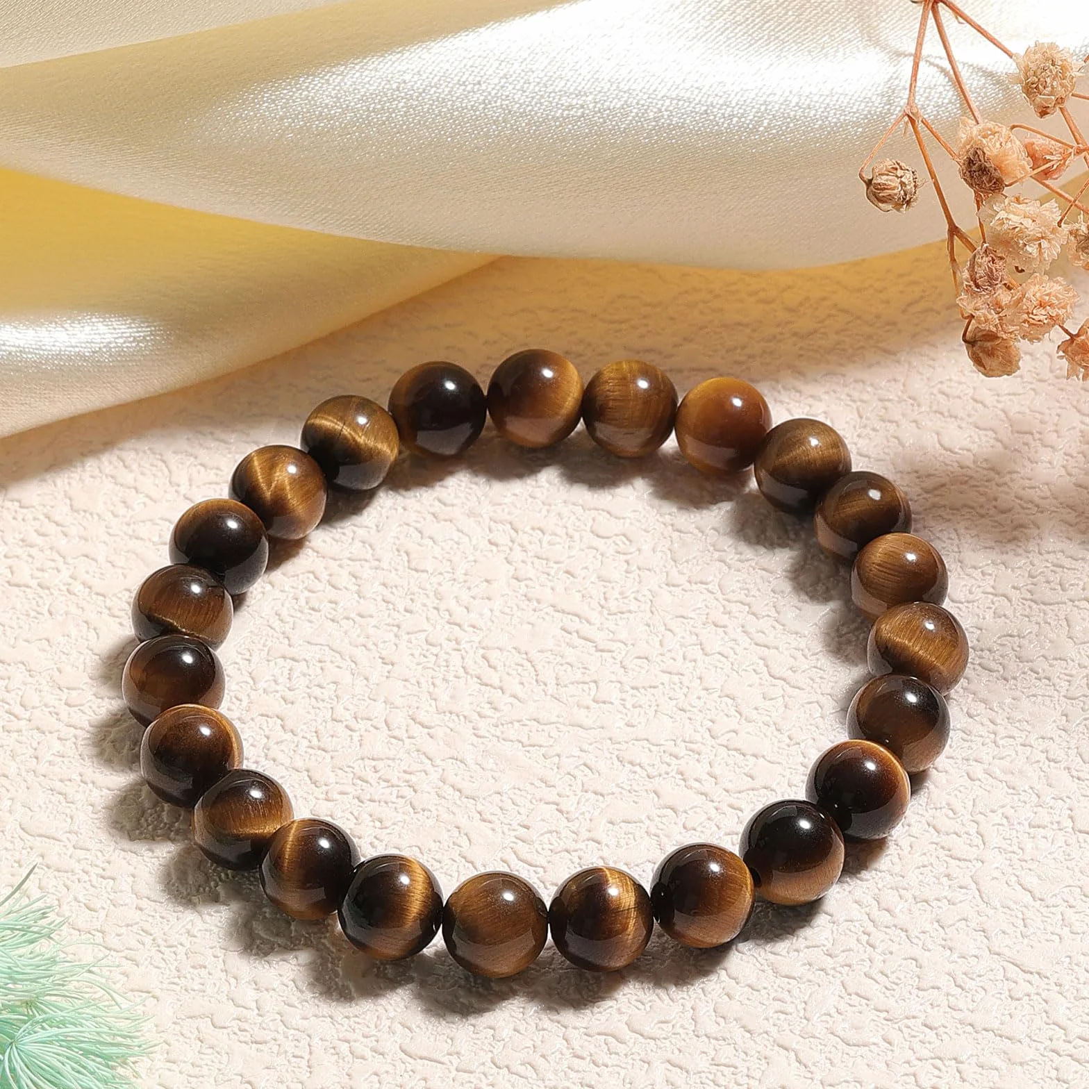 Bracelet Femme Pierre Naturelle 8 mm Lithotherapie Fait Main Yoga Pierres Semi Précieuse