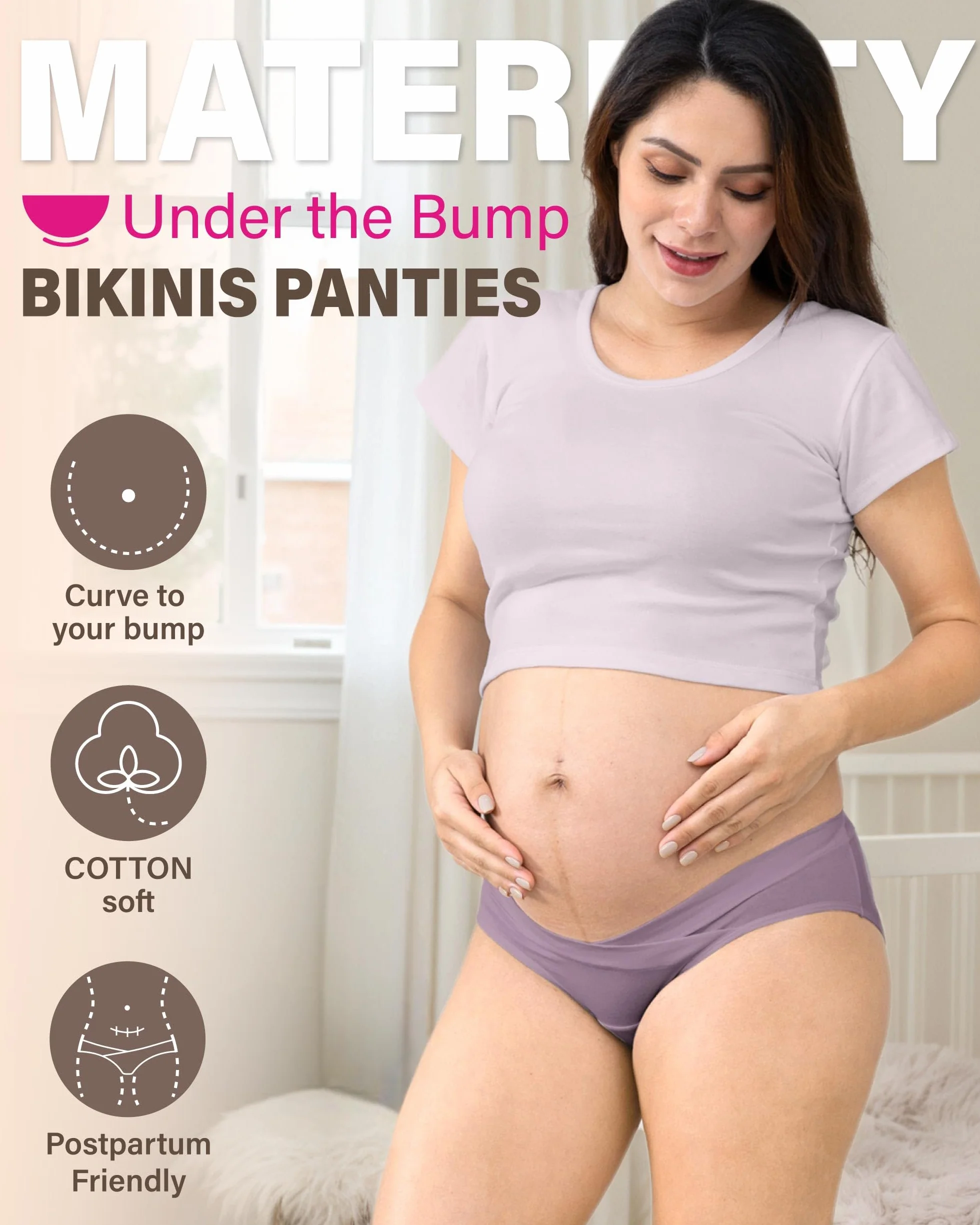 Culotte de Grossesse Intimate Portal Post-Partum Bikinis Croisés Slip en Coton