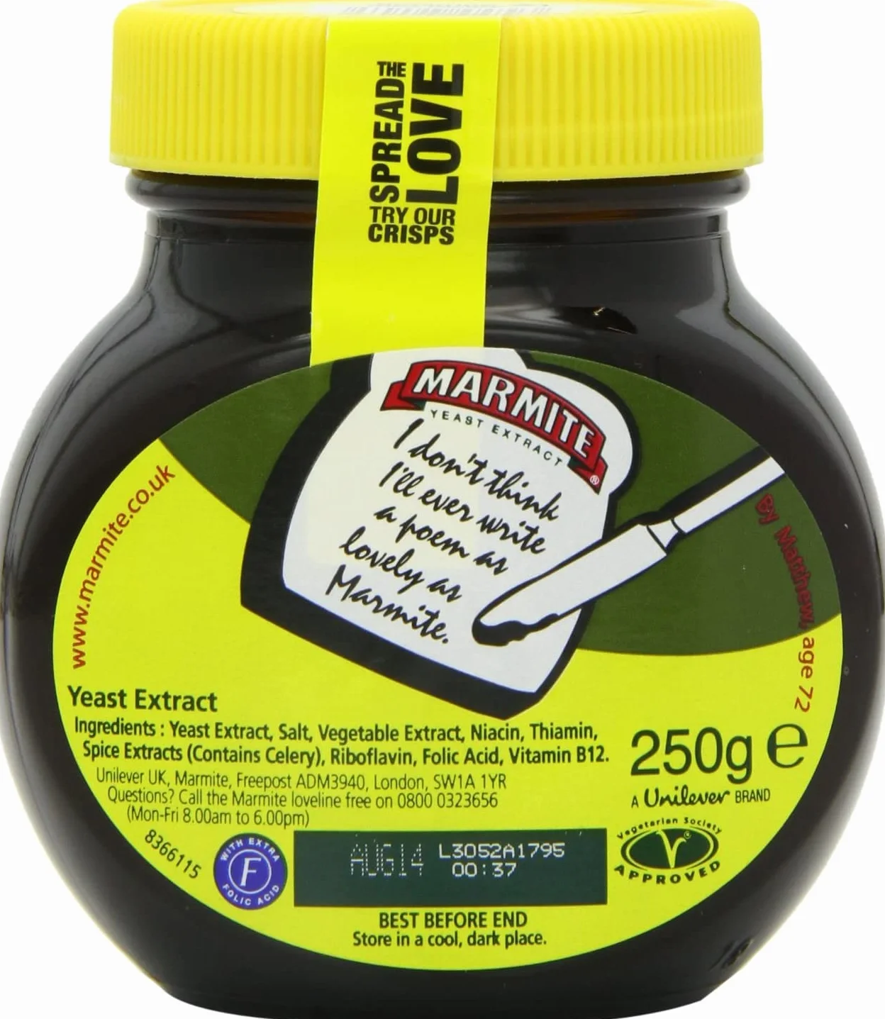 Marmite Yeast Extract 250 Gram Lot De 2