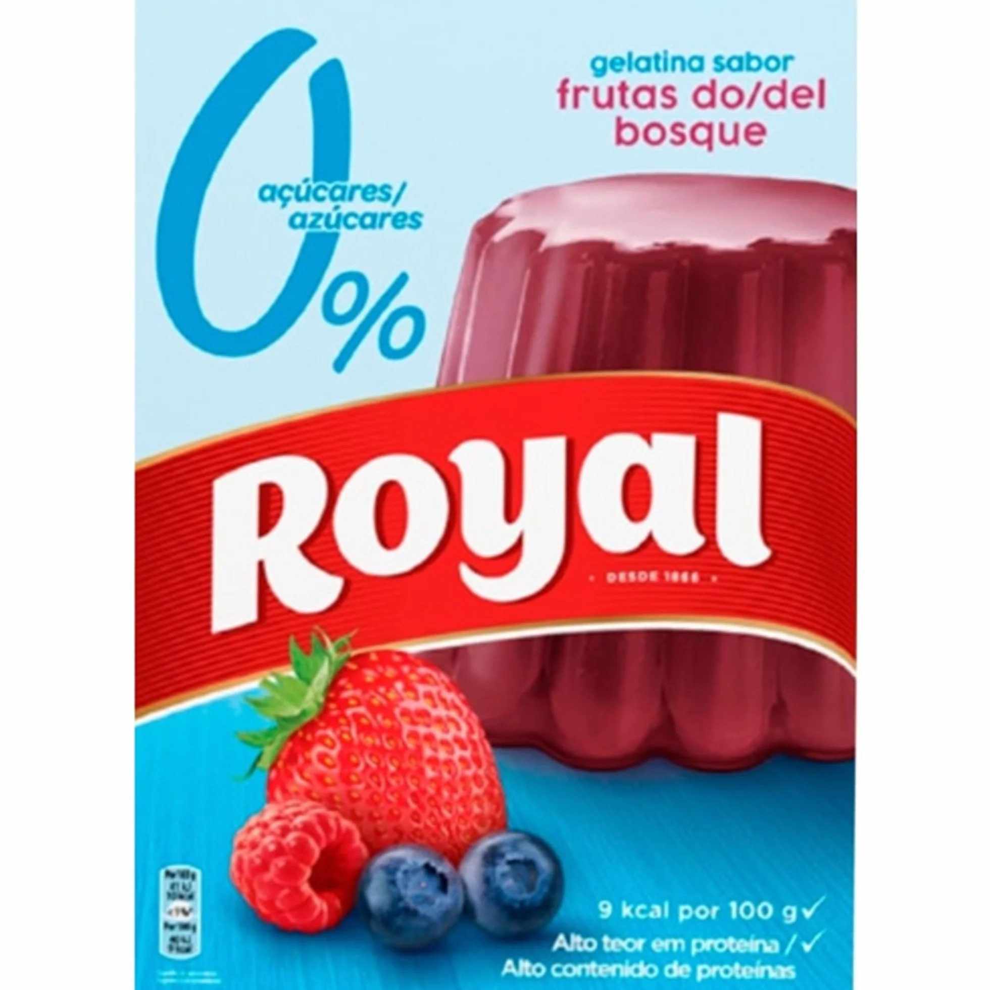 Royal Mix - Gélatine en poudre avec un mélange de saveurs | Fraise | Tropical | Fruits des bois | Pastèque | Ananas - 0% sucres ajoutés | 5 sachets de 31g.
