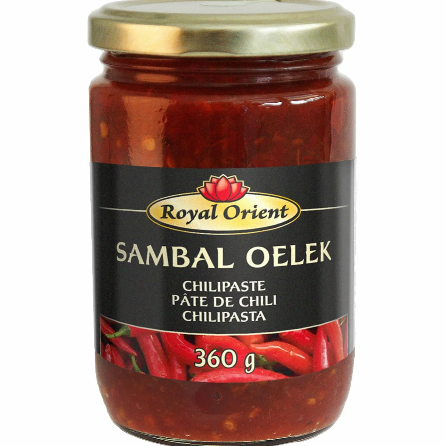 Royal Orient Sambal Oelek - Pâte de Chili Épicée Authentique, Condiment Asiatique à Base de Piments Rouges Broyés, Bocal 360 g