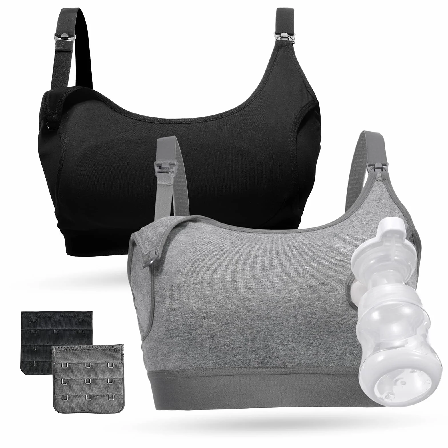 Momcozy Soutien Gorge Allaitement Mains Libres, Brassière Allaitement Réglable 2 en 1 pour Tire-Lait