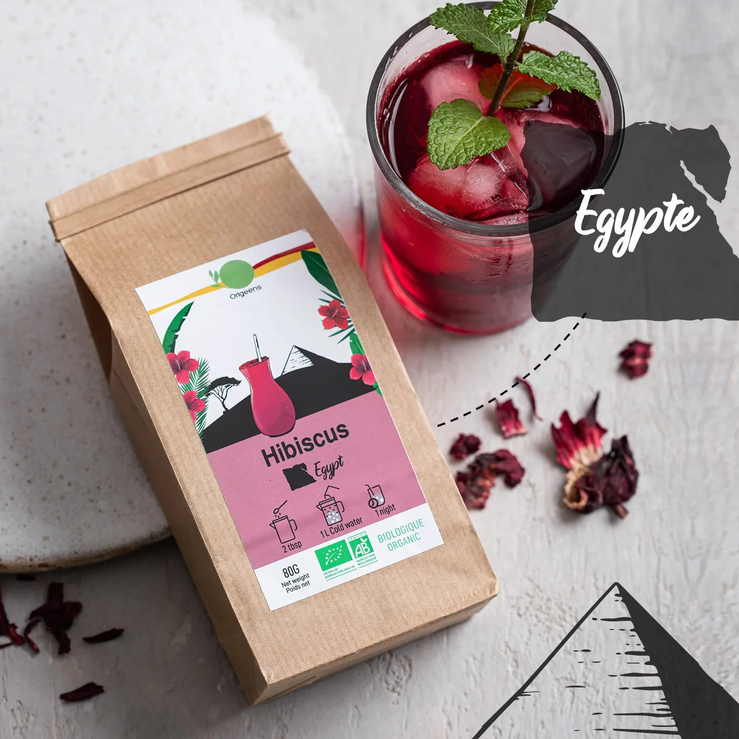 ORIGEENS COFFRET THÉ BIO BOISSONS DU MONDE - Hibiscus, Maté, Thé Chai, Thé vert Genmaicha - Assortiment thé 4x80gr - Coffret thé à offrir
