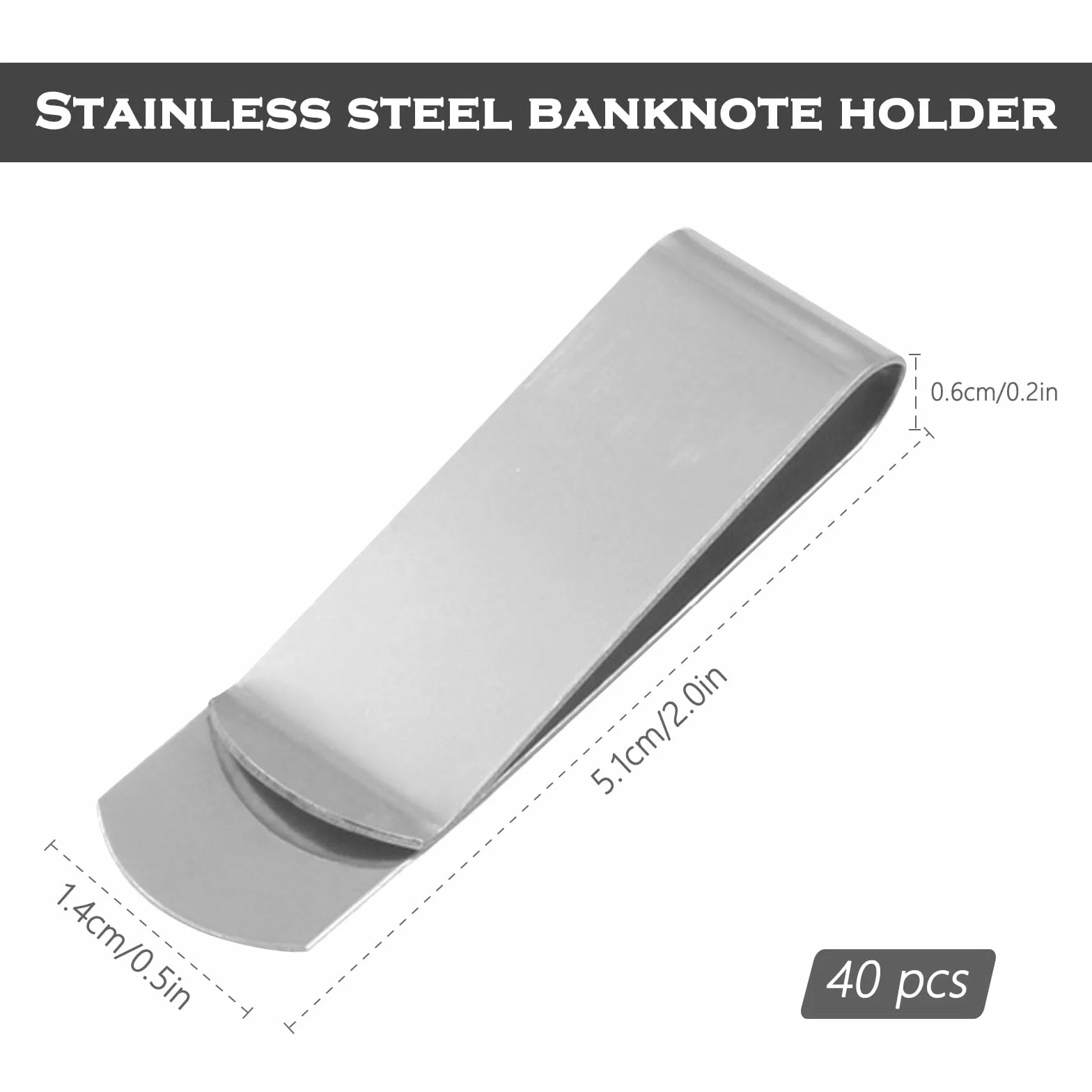 Pince à Billets Métal 40 Pcs Homme Porte Carte Crédit