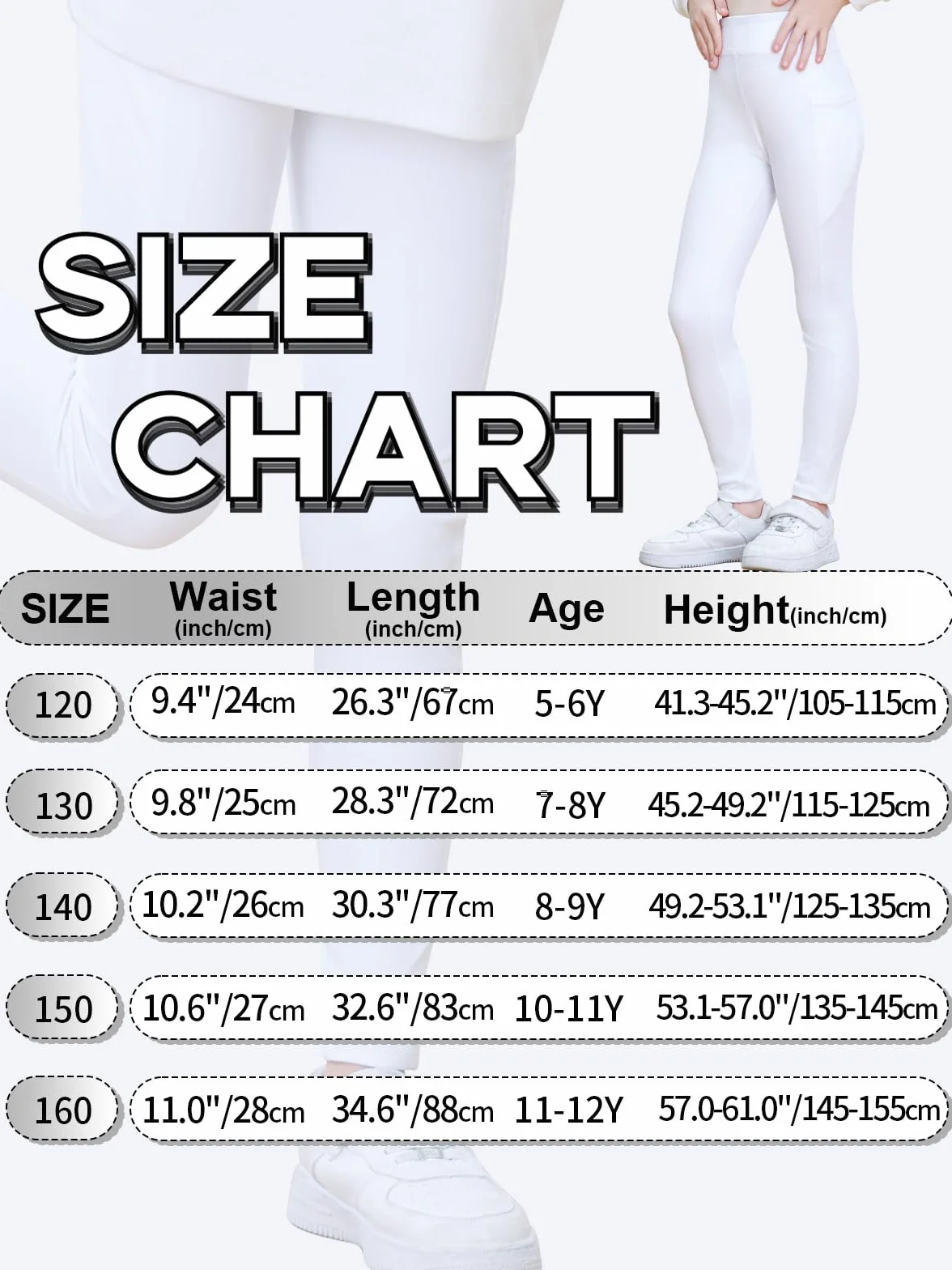 Leggings Sport Fille Taille Elastique Pantalon Yoga 5-12 Ans