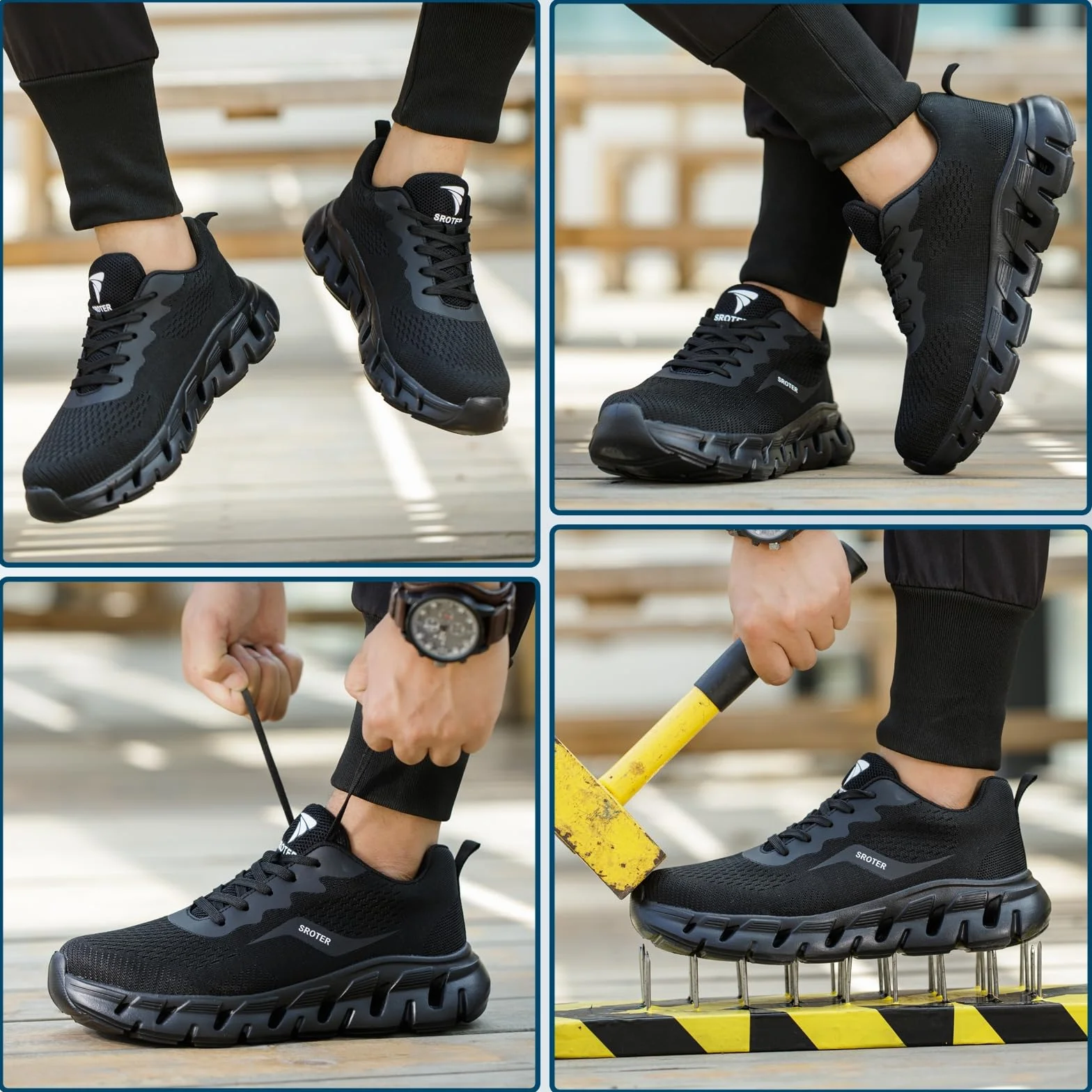 Chaussures de Sécurité Embout Acier Chaussures de Travail Légère Respirant Antidérapante Hommes Femme