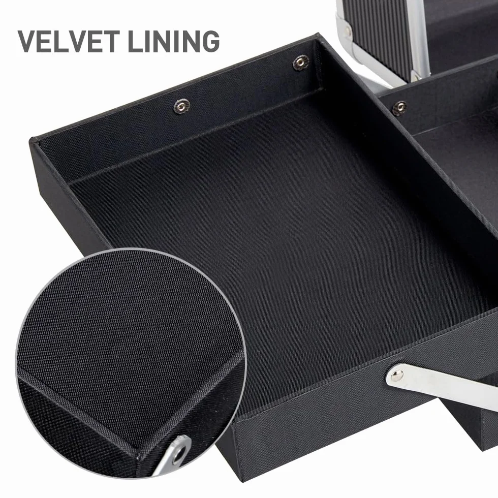 Yaheetech Mallette de Maquillage 4 en 1 Trolley à Maquillage Noir