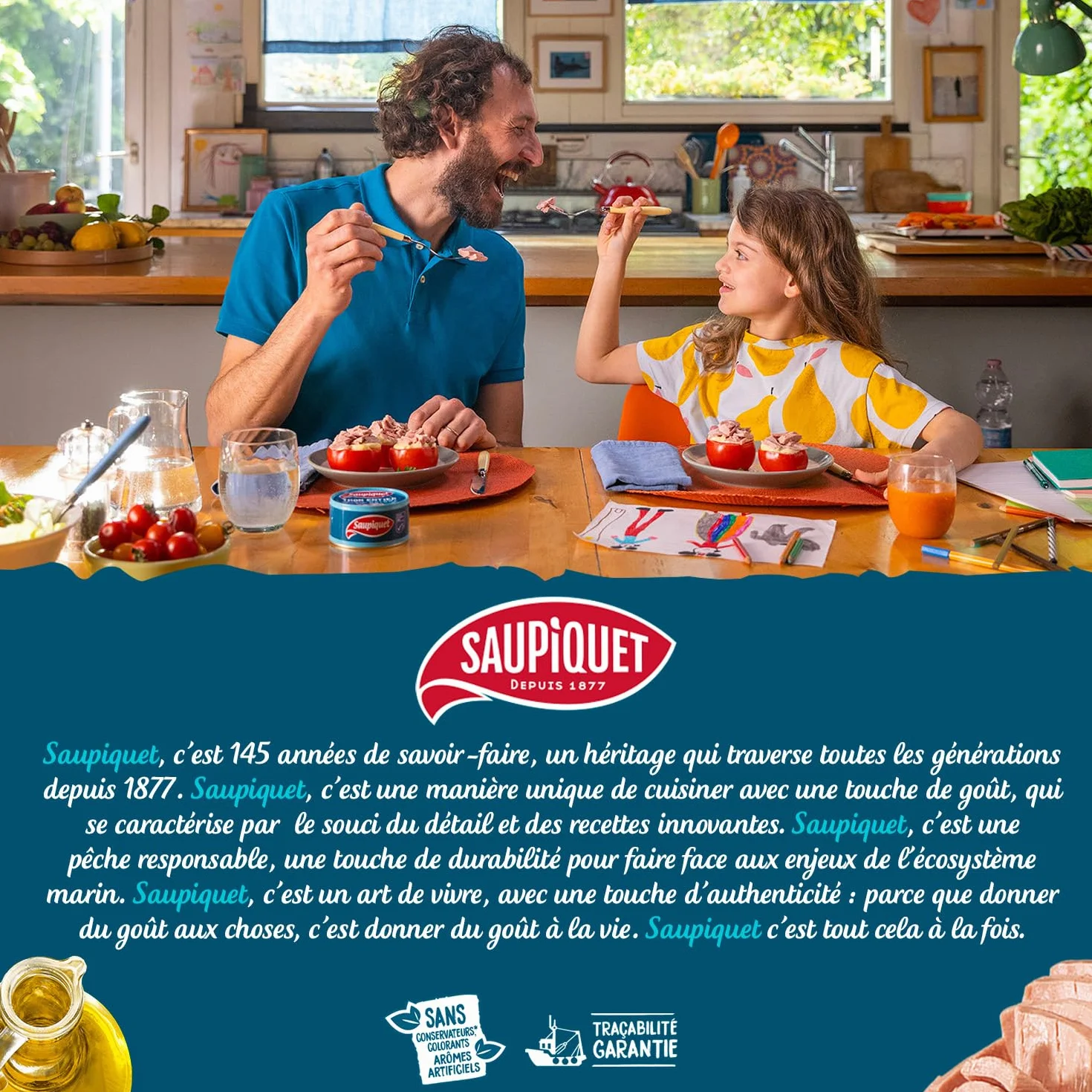 SAUPIQUET - Saladières Thon Penne - Salade Préparée Prête à Consommer - Conservation Température Ambiante - Idéale Pique-Nique - Poisson Issu Pêche Traçabilité Garantie - 7 Conserves (220 g)