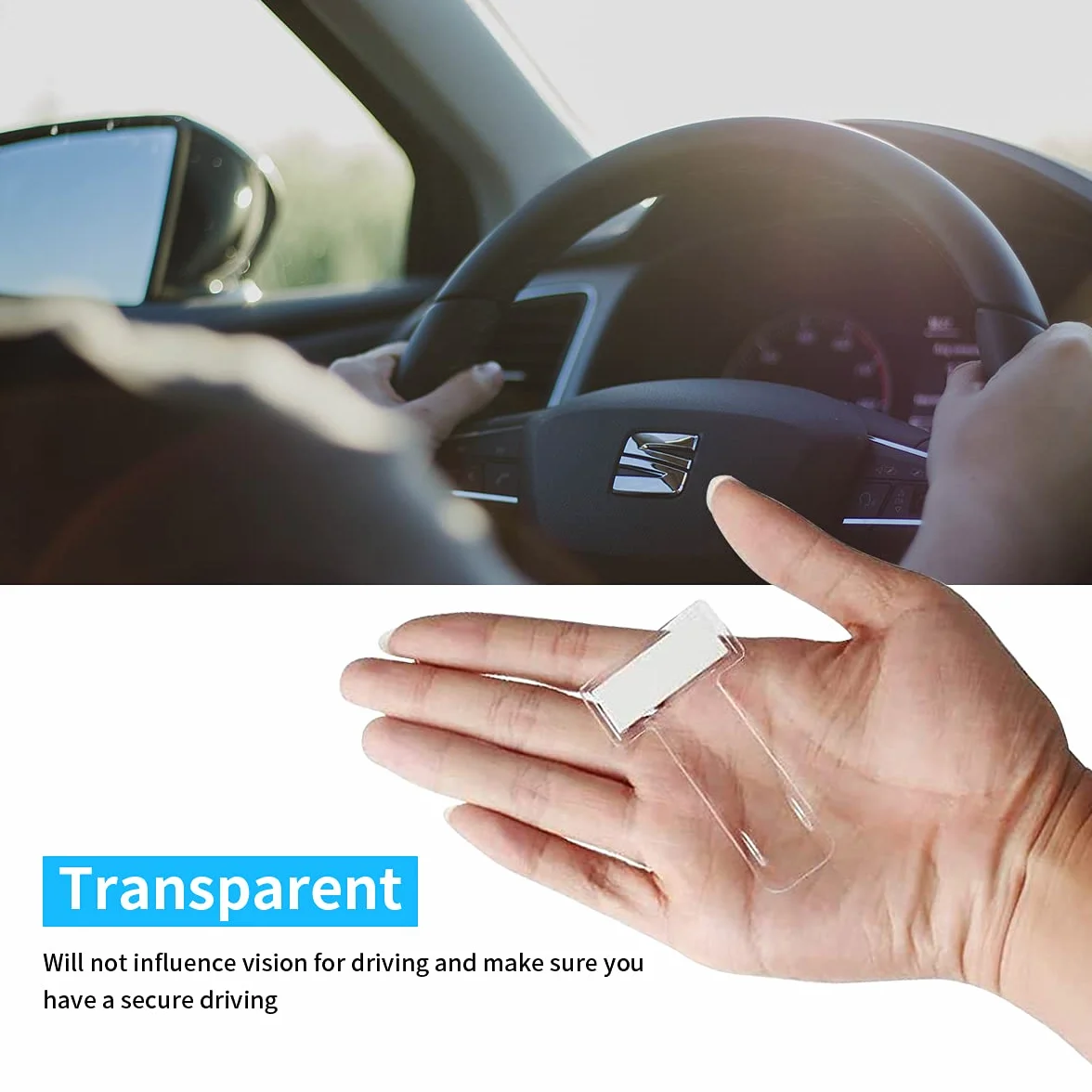 Esteopt 6 supports de tickets de voiture transparents pour stationnement pare-vent autocollants