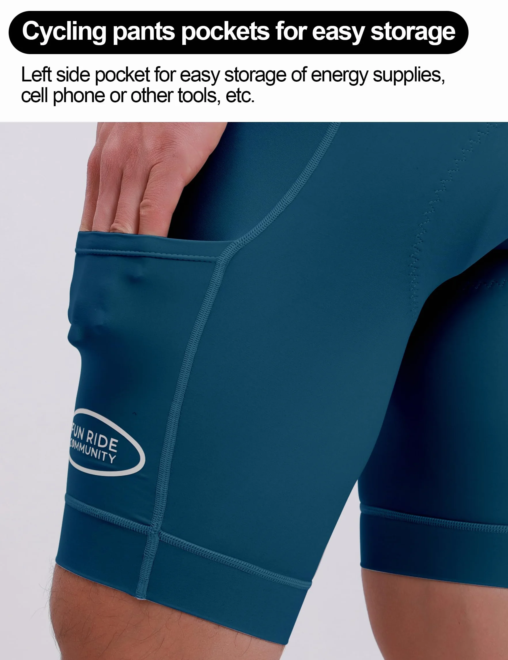 INBIKE Cuissard Cyclisme Homme Rembourré Gel Poches Côtés VTT Vélo Route YZ572