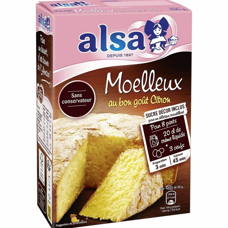 ALSA | Préparation Gâteau Moelleux Citron 435G | Lot De (3) | livraison offerte