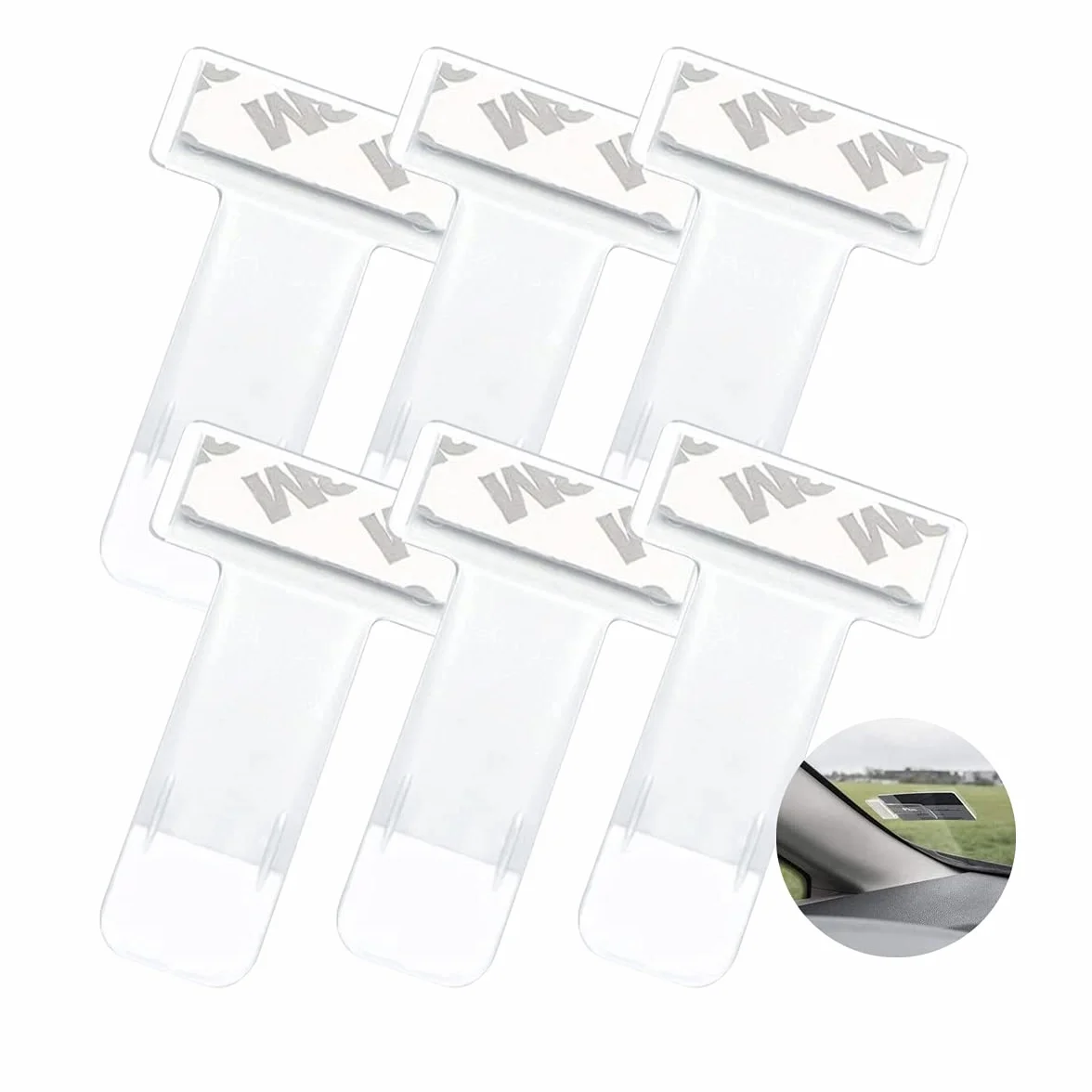 Esteopt 6 supports de tickets de voiture transparents pour stationnement pare-vent autocollants