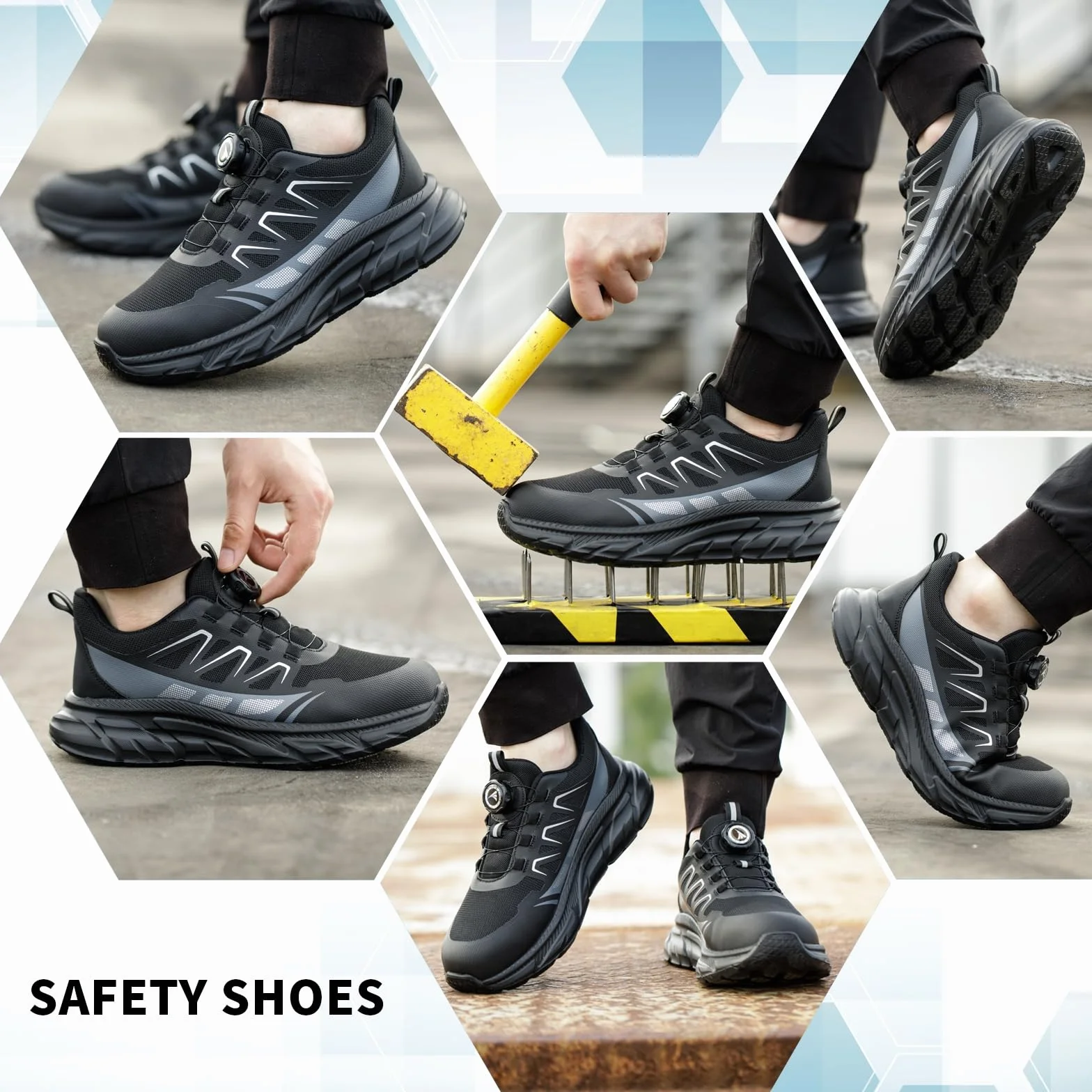 Chaussures de Sécurité Hommes Légère Basket Securite Femme Chaussures de Travail Embout en Acier Respirantes Antidérapante