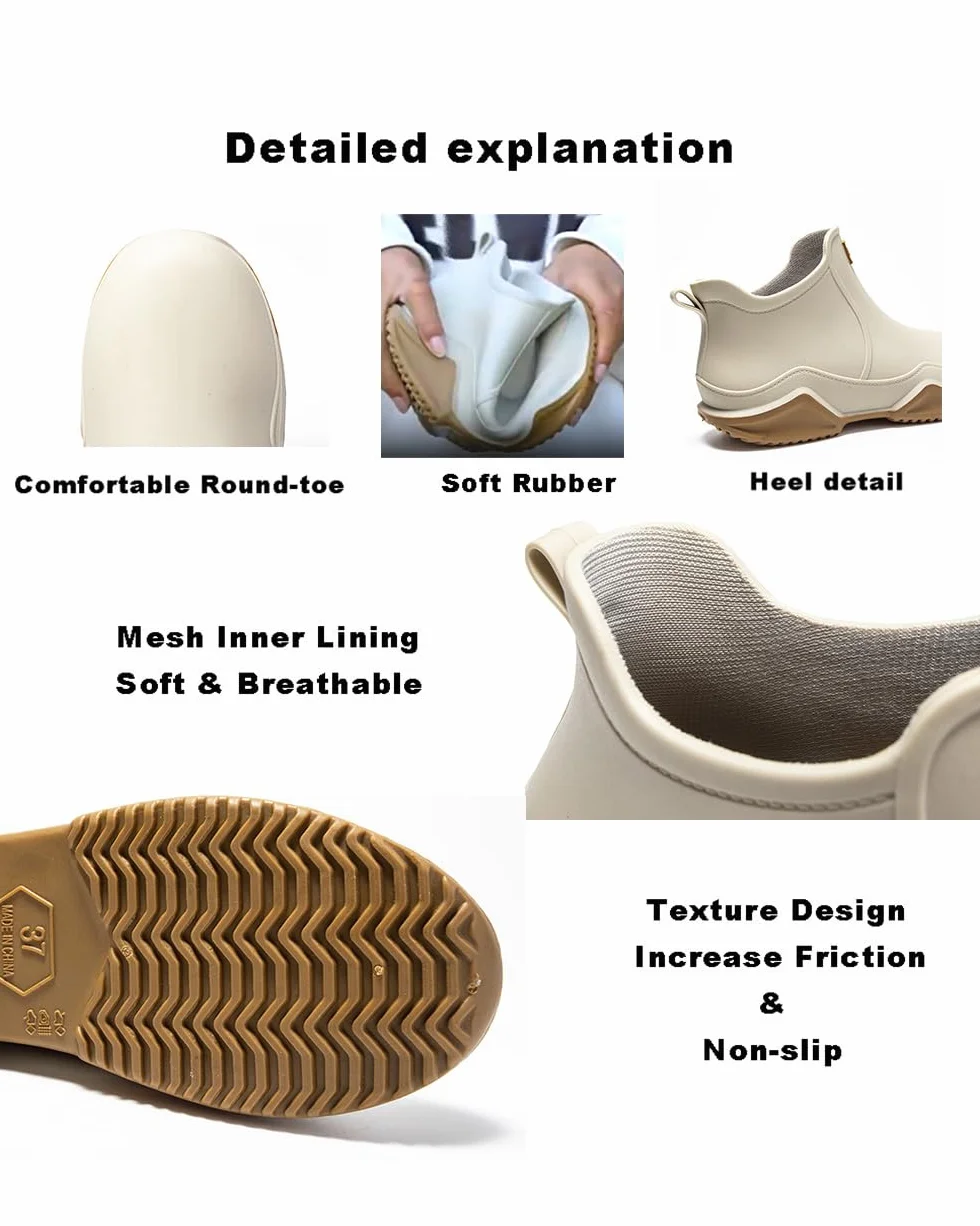 Lyuu Bottes Wellington Imperméables Légères Extérieur Courtes Hommes Femmes