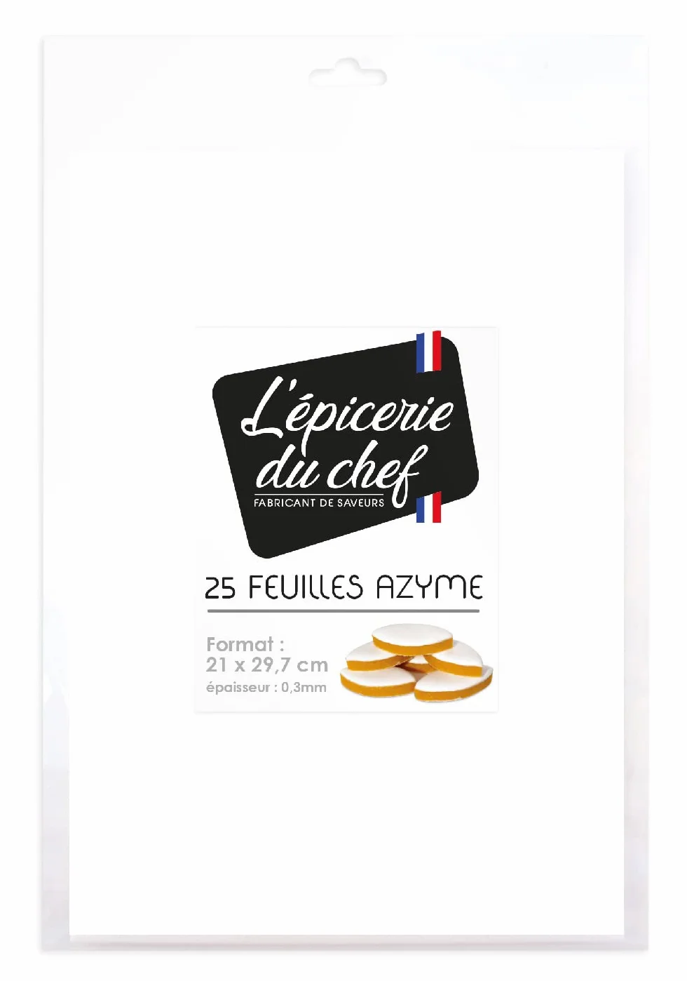 Epicerie du Chef Pack De 25 Feuilles Azymes Blanches/Indispensables À Réalisation Des Calissons 140 g