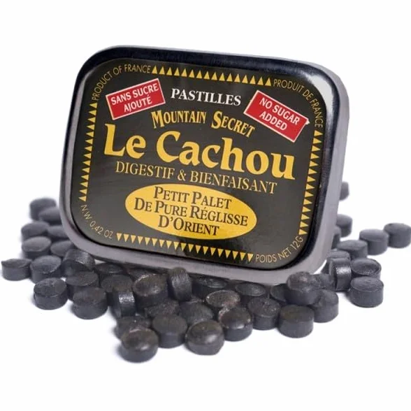 Cachou Pastilles Sans Sucre Bonbons au Réglisse 24 Sachets 12 g 288 g