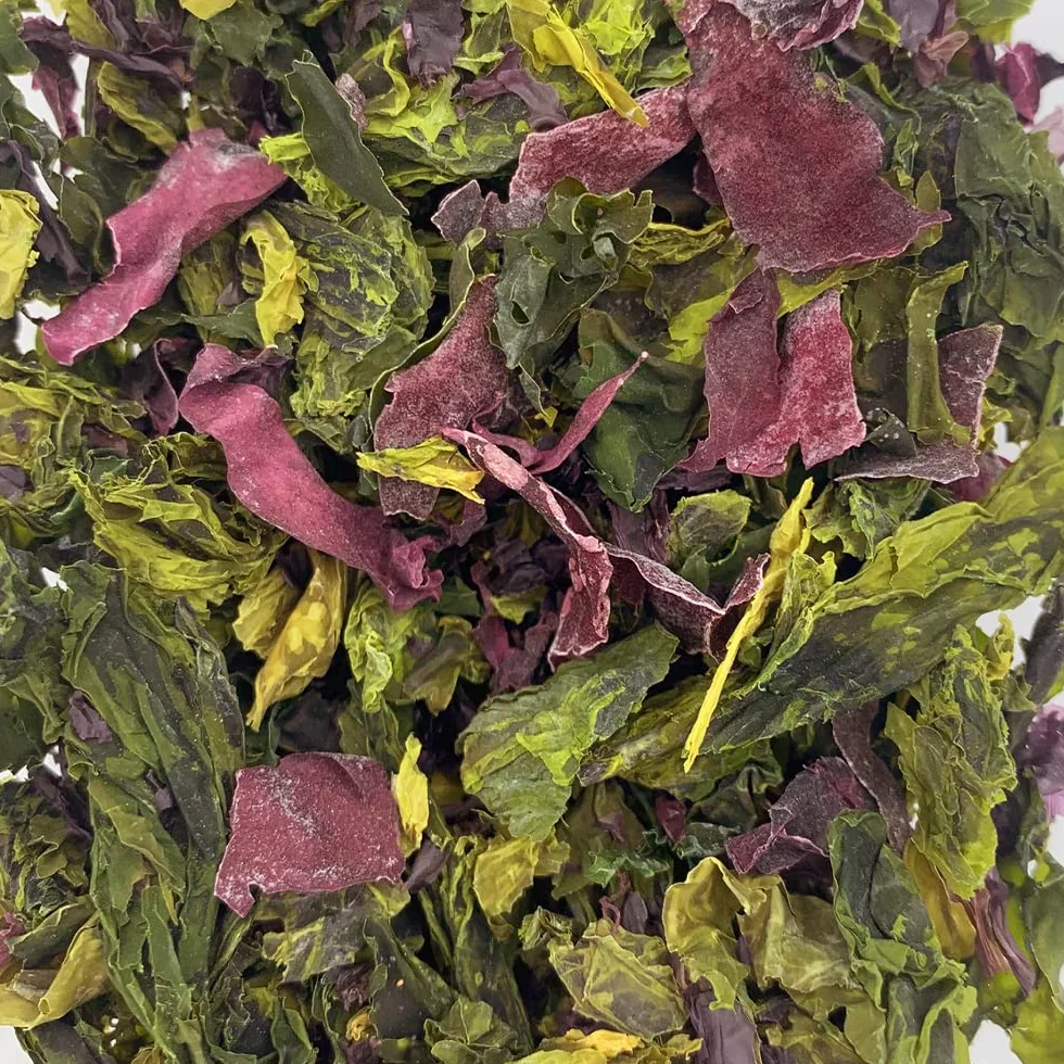 Roches Marines - Salade Iroise - Nori, Laitue de mer, Dulse - Mélange de 3 algues pour aromatiser vos soupes, crèmes et salades - Sachet de 50g - Fabriqué en France