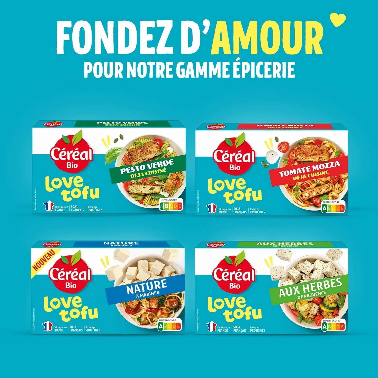 CÉRÉAL BIO – Tofu Fumé Bio – Riche en Protéines – Fabriqué en France – Alternative Végétale – Nutri-Score A – 200 g
