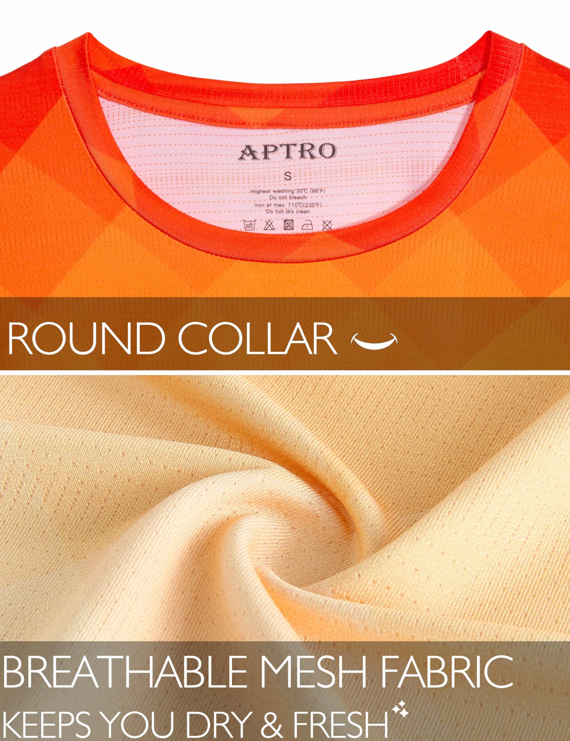 APTRO T Shirt de Sport pour Homme Couleur dégradée Tissu élastique Respirant été