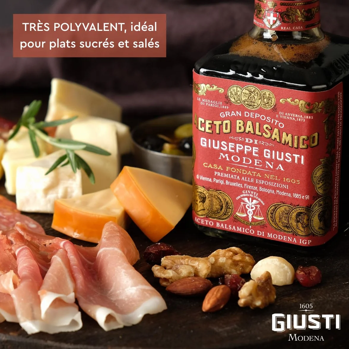 Giusti - Vinaigre Balsamique de Modène IGP 3 Médailles d'or - 250ml Cubica
