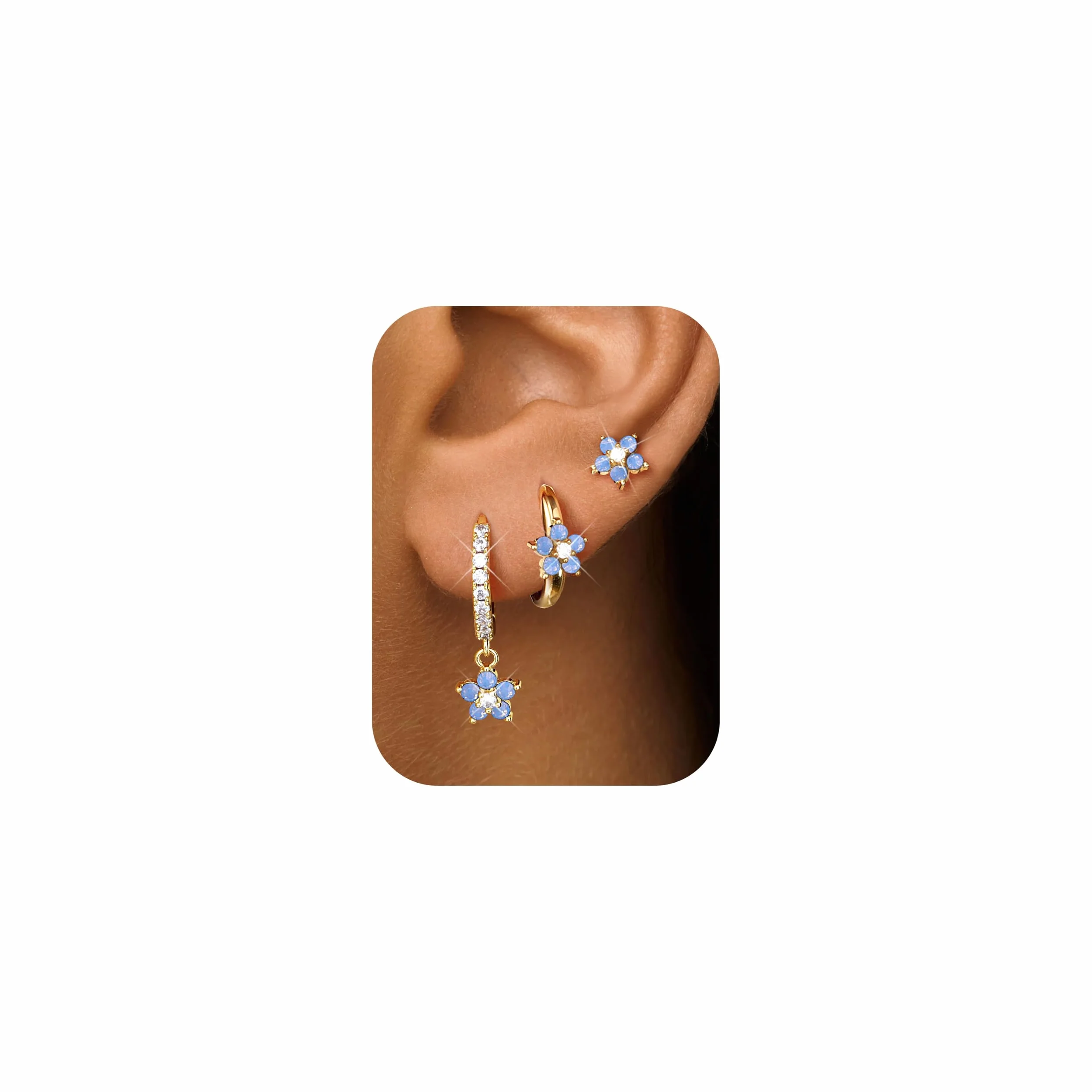 Boucles d'oreilles Femme Acier Inoxydable Creole Argent Plaquée Or 14K Chriscoco