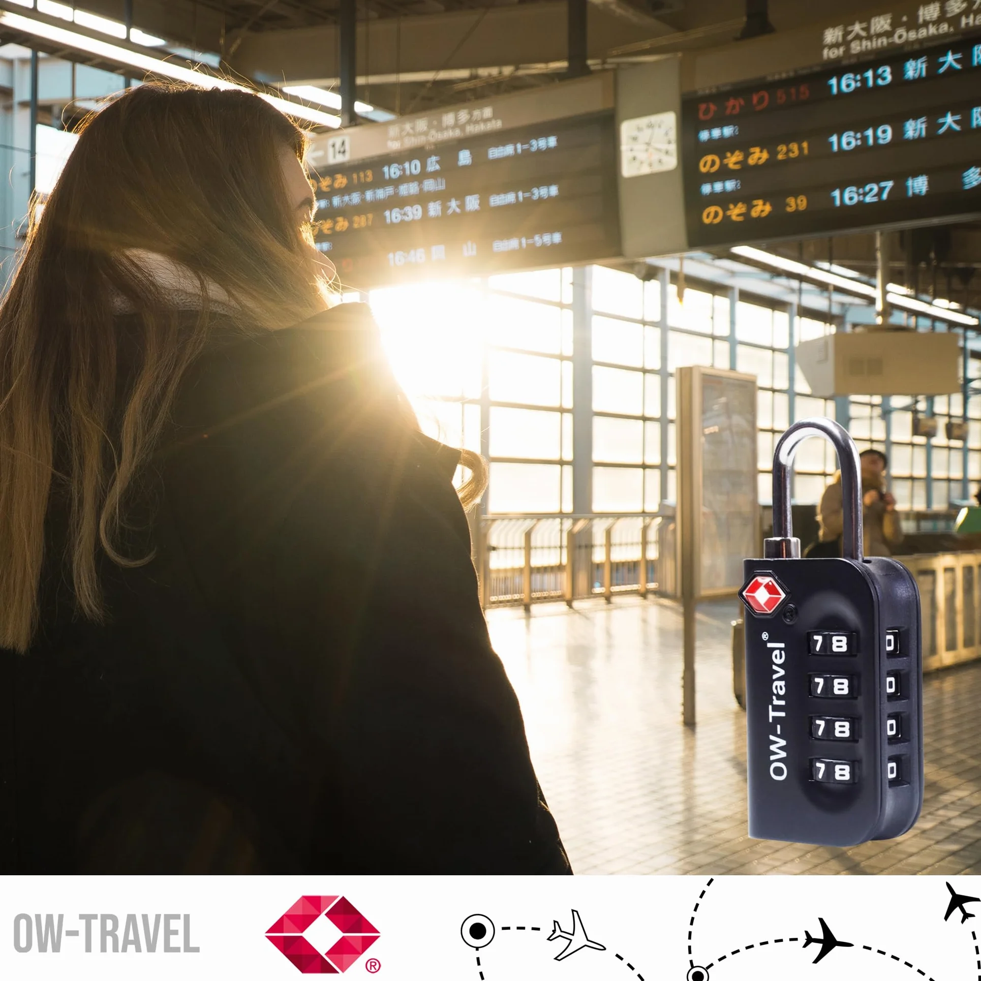 Cadenas TSA pour Valise 4 Chiffres Antivol Bagages Noir