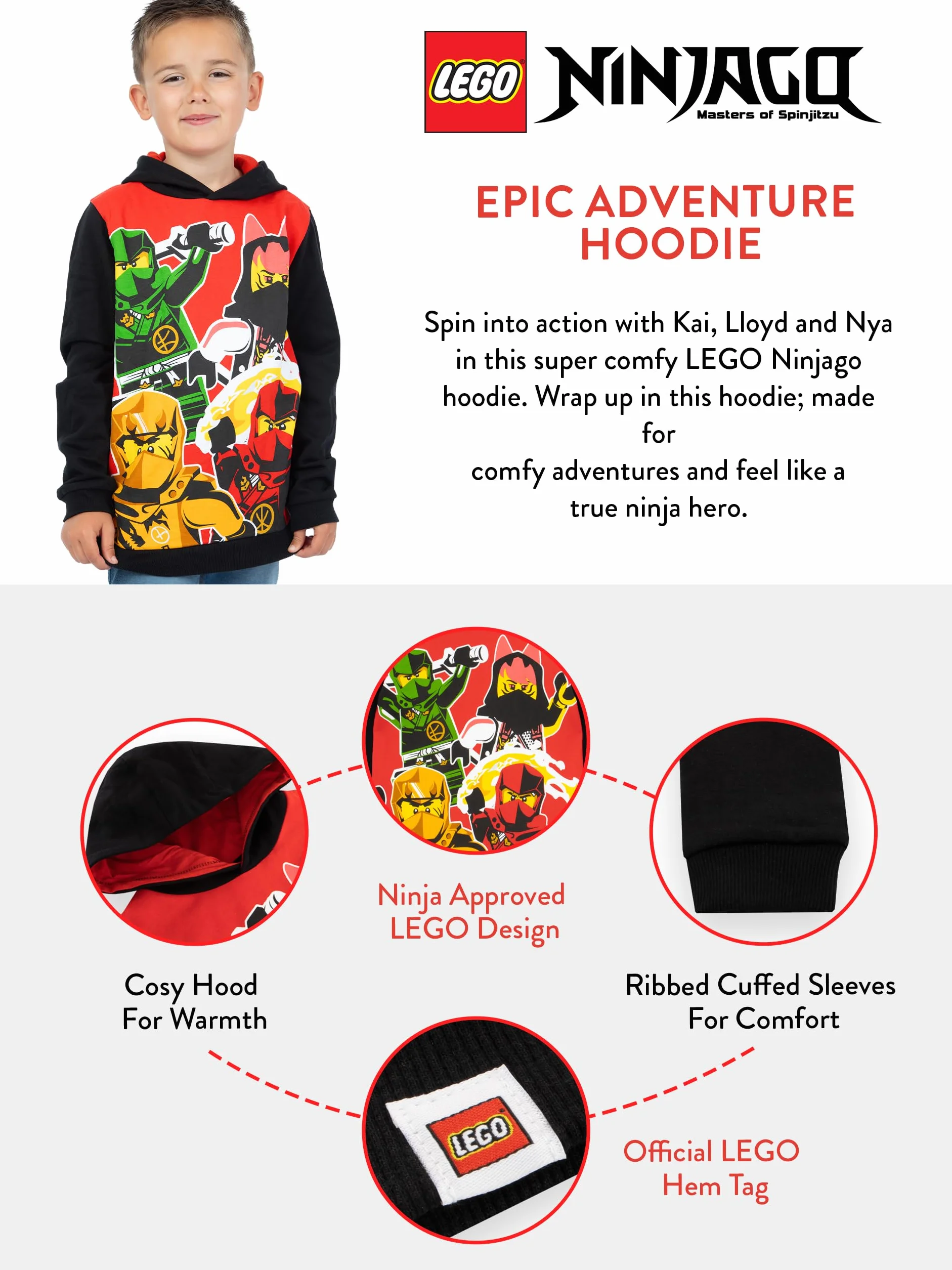 Lego Ninjago Sweat-shirt à capuche Garçon
