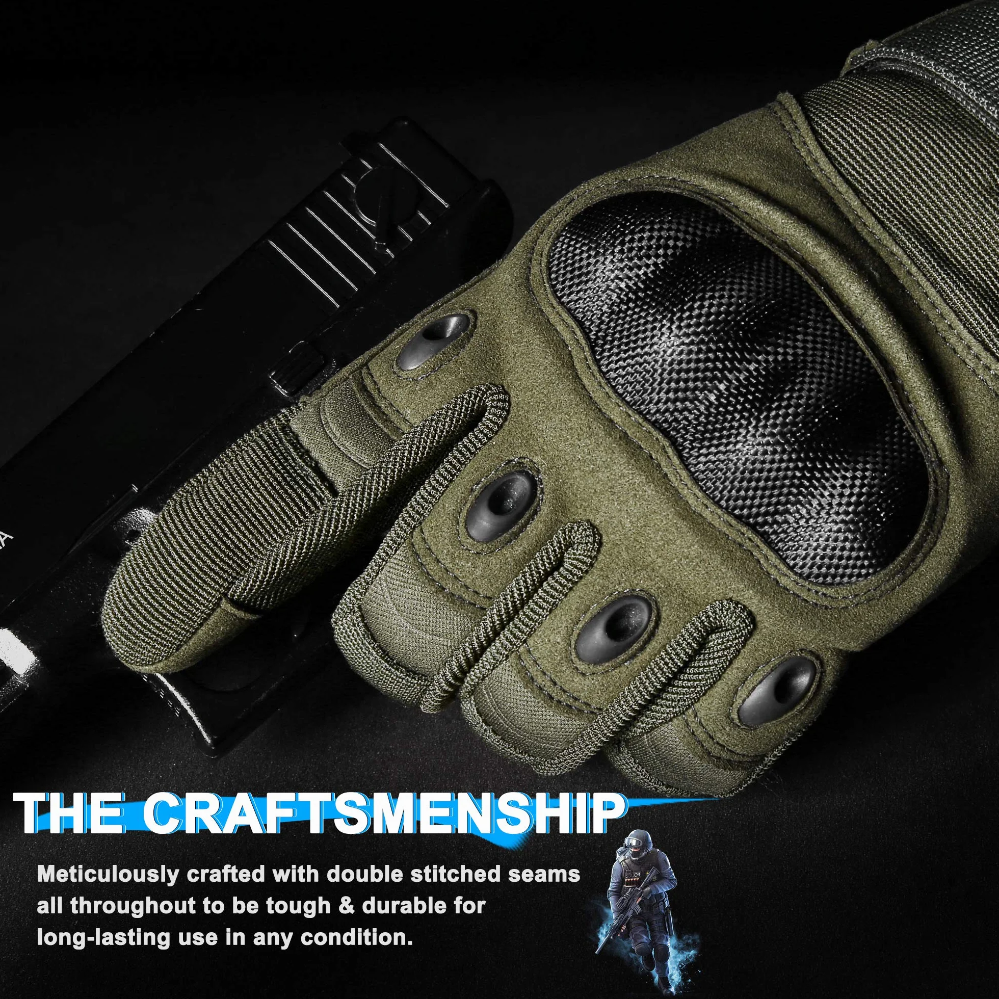 WTACTFUL Gants de Moto Airsoft Course Cyclisme ATV BMX Alpinisme Chasse Randonnée